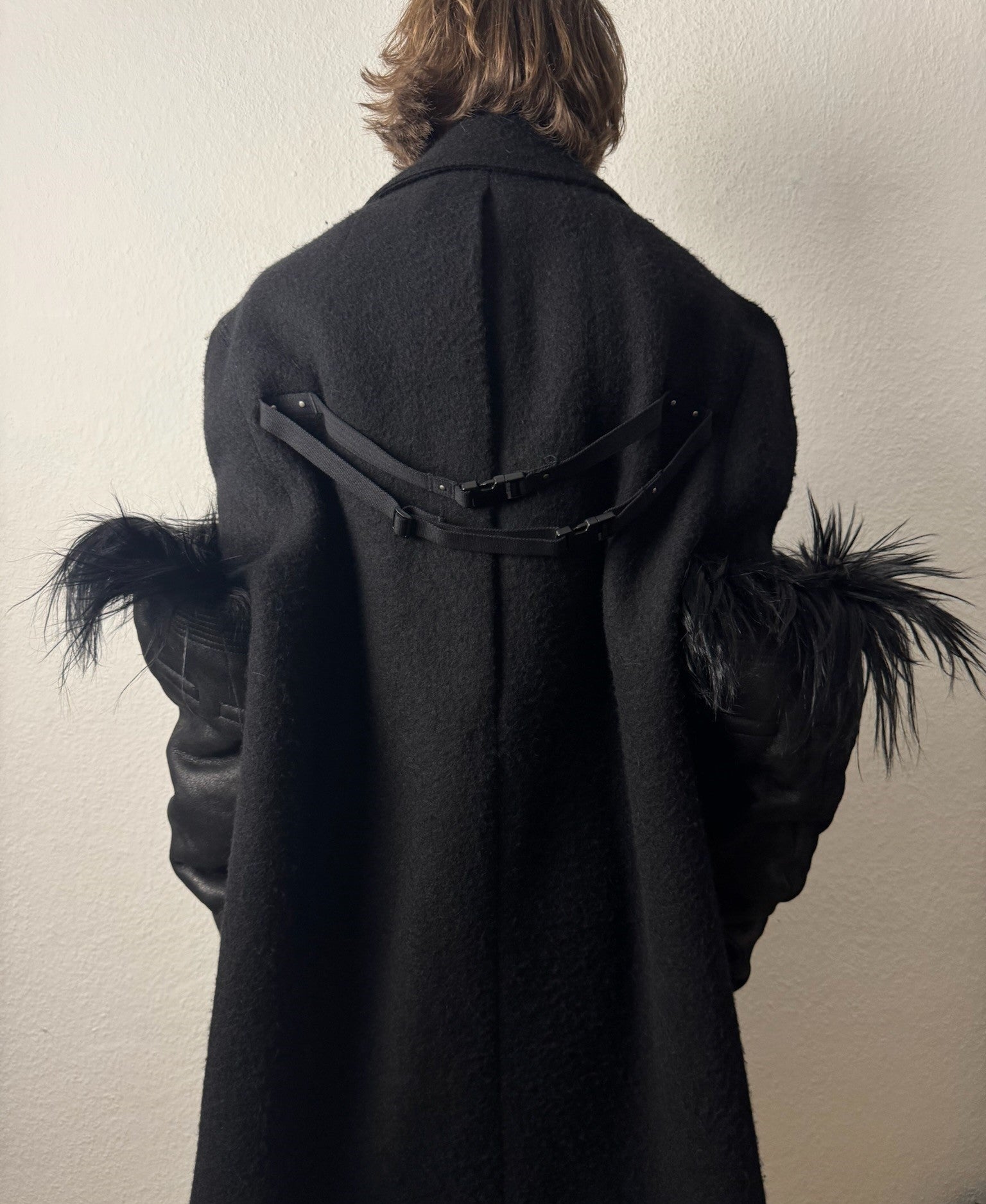 F/W 22 “STROBE” Sample Shearling Leather Goat Hair Gauntlets Rick Owens