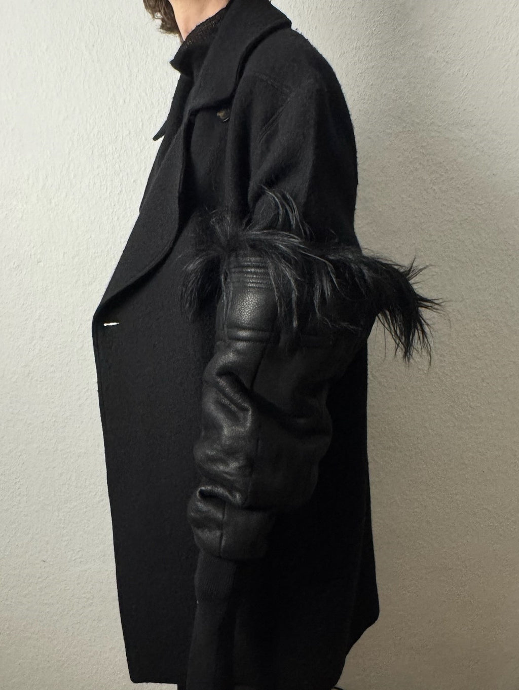 F/W 22 “STROBE” Sample Shearling Leather Goat Hair Gauntlets Rick Owens