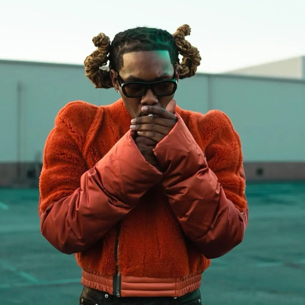 F/W 19 "LARRY" Runway Zionic Cropped Shearling Down Puffer Jacket in Black