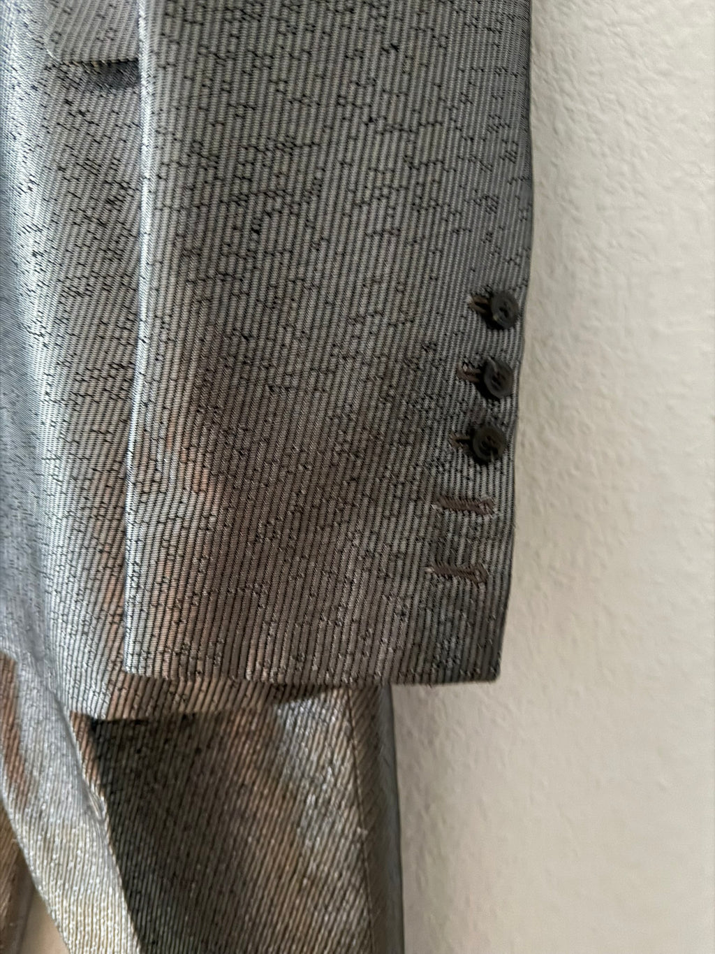 S/S 20 "TECUATL" Silver Silk & Linen Suit Rick Owens L/54