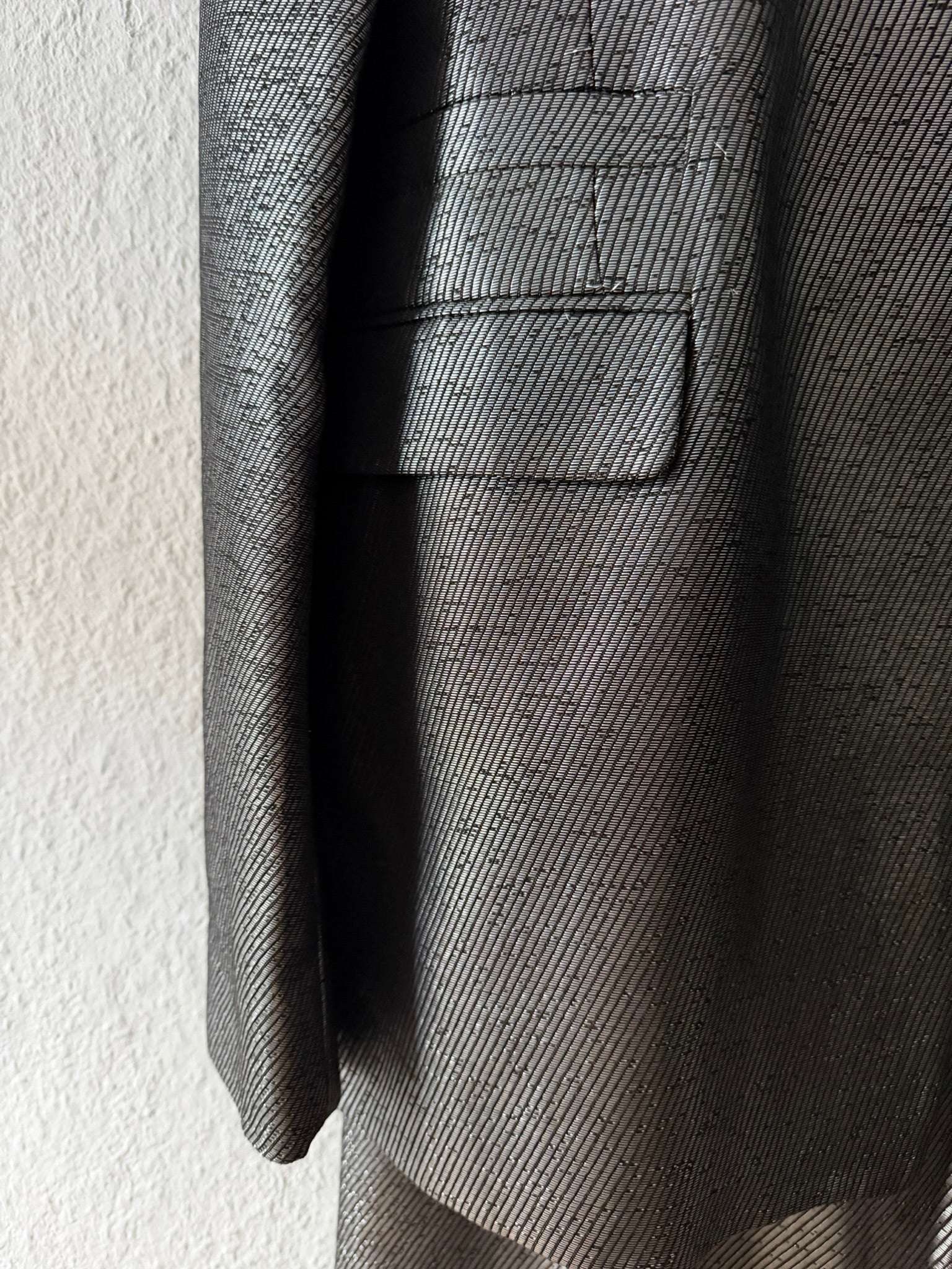 S/S 20 "TECUATL" Silver Silk & Linen Suit Rick Owens L/54