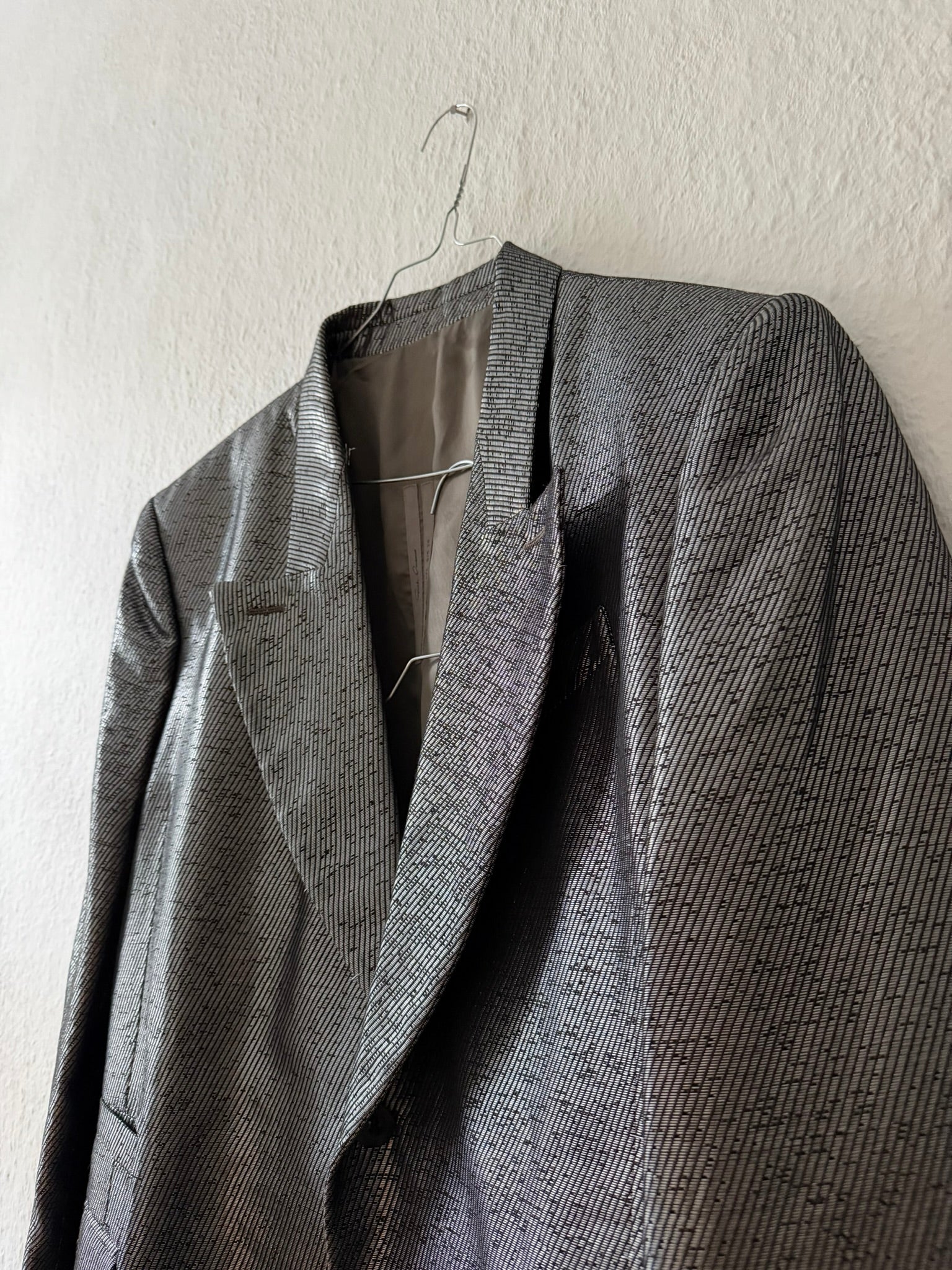 S/S 20 "TECUATL" Silver Silk & Linen Suit Rick Owens L/54