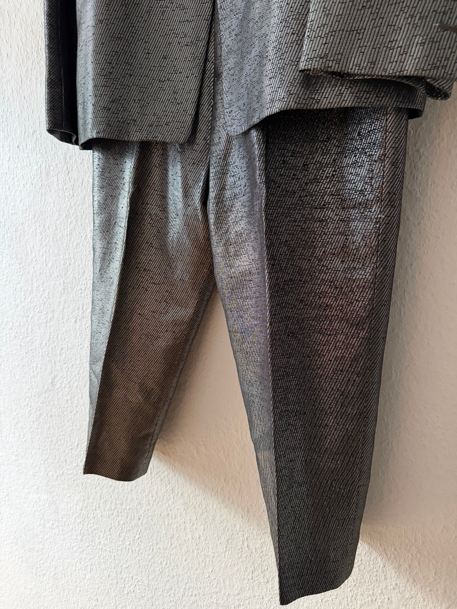 S/S 20 "TECUATL" Silver Silk & Linen Suit Rick Owens L/54