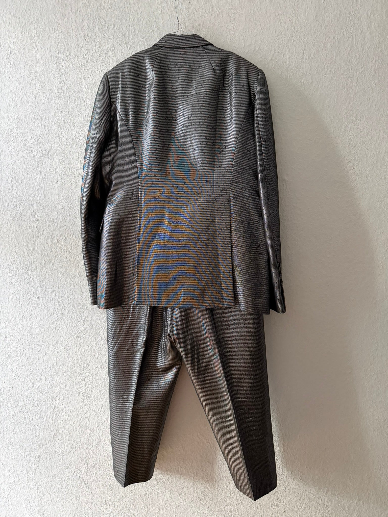 S/S 20 "TECUATL" Silver Silk & Linen Suit Rick Owens L/54