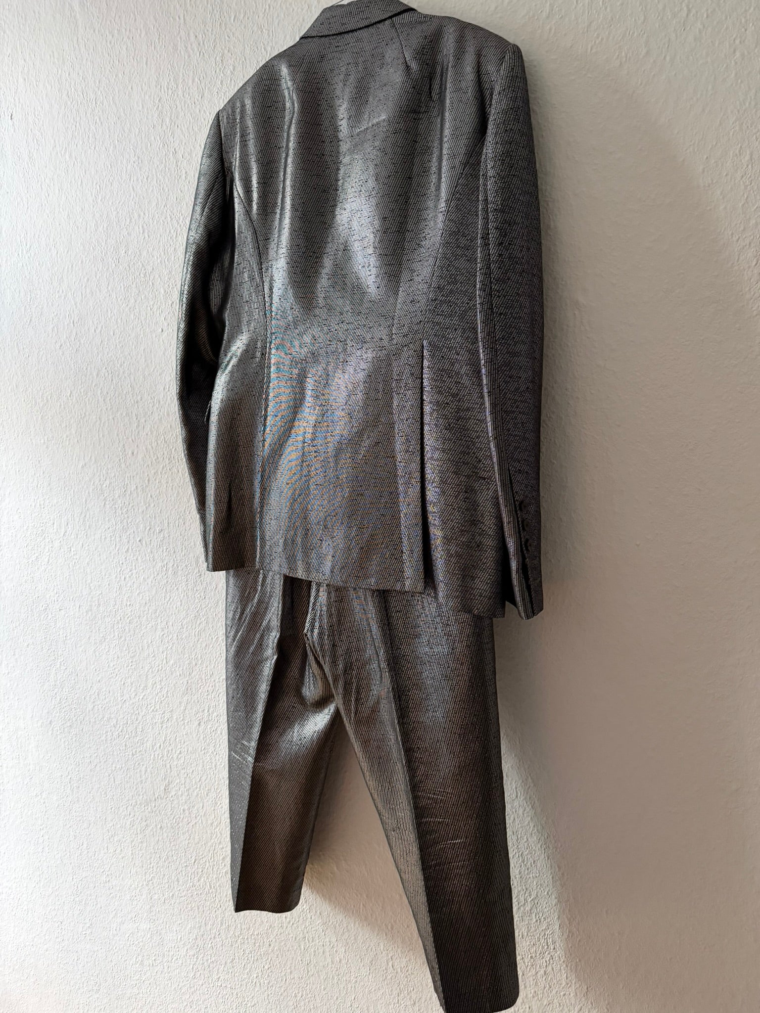 S/S 20 "TECUATL" Silver Silk & Linen Suit Rick Owens L/54