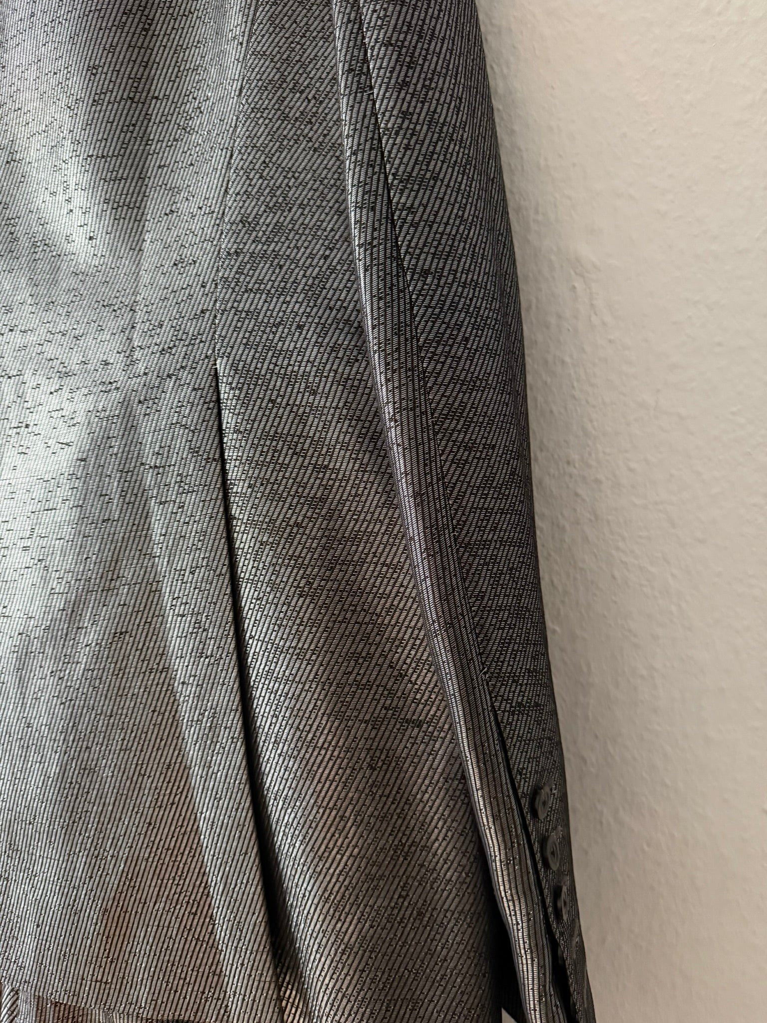 S/S 20 "TECUATL" Silver Silk & Linen Suit Rick Owens L/54