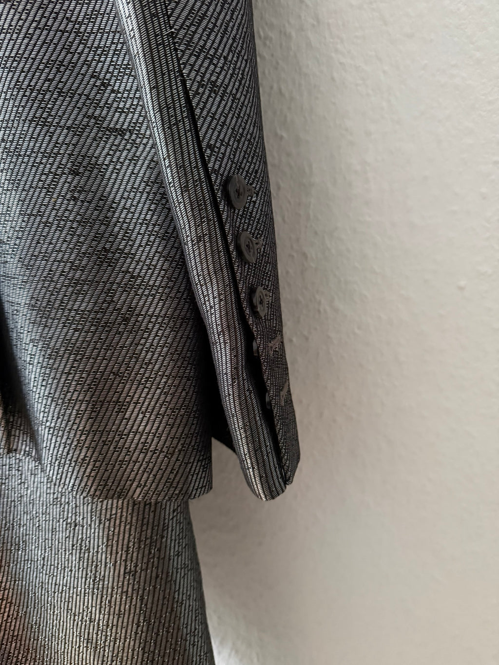 S/S 20 "TECUATL" Silver Silk & Linen Suit Rick Owens L/54