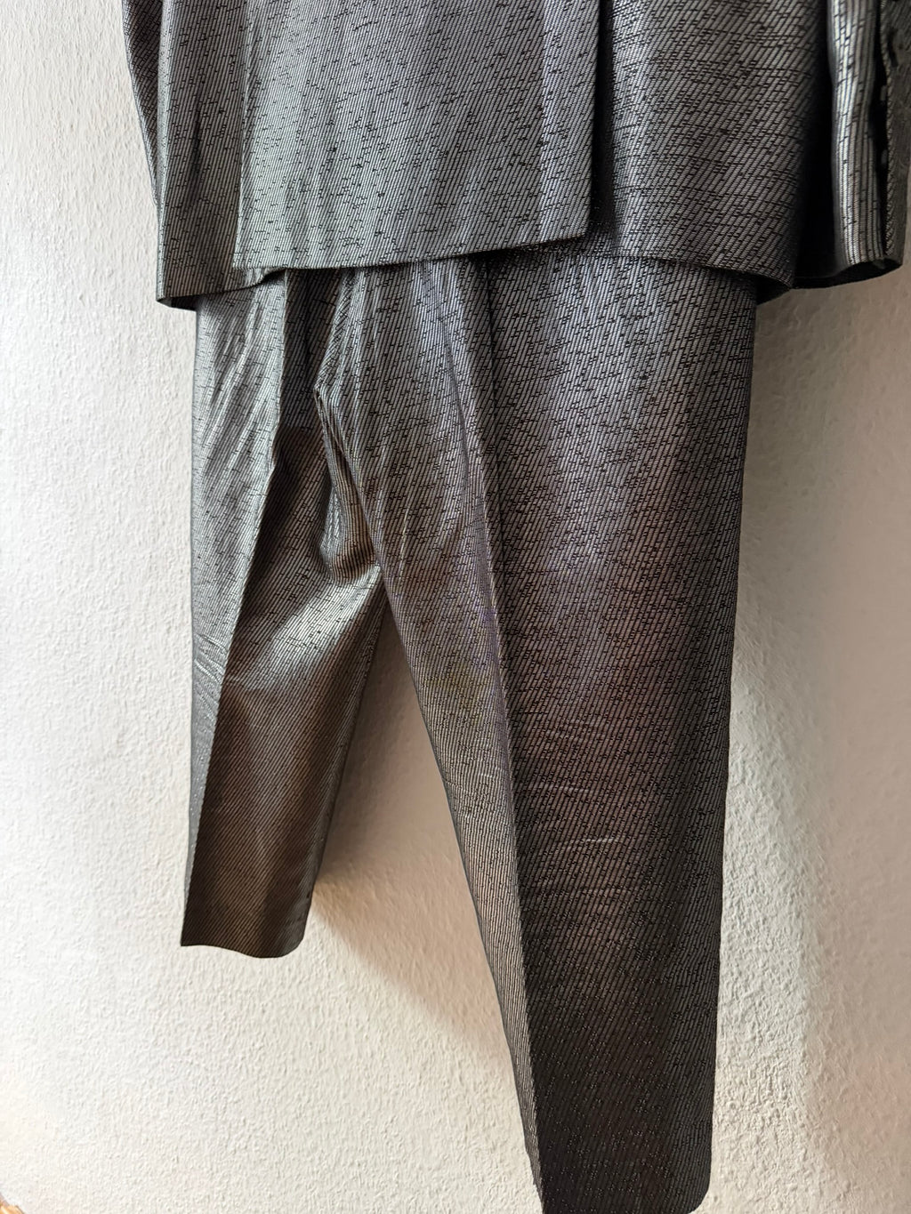 S/S 20 "TECUATL" Silver Silk & Linen Suit Rick Owens L/54