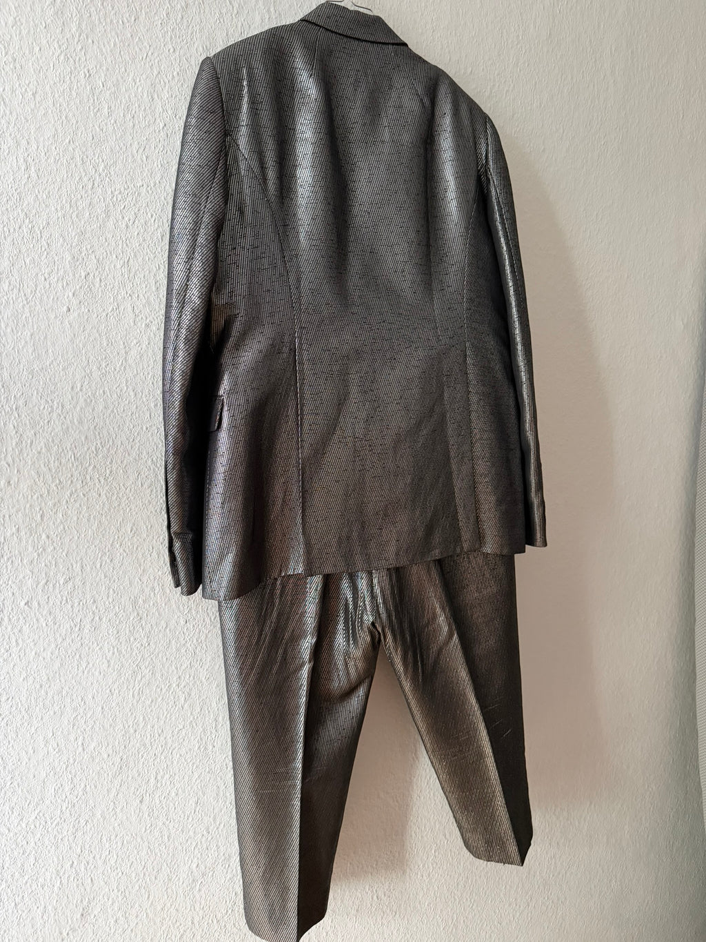 S/S 20 "TECUATL" Silver Silk & Linen Suit Rick Owens L/54