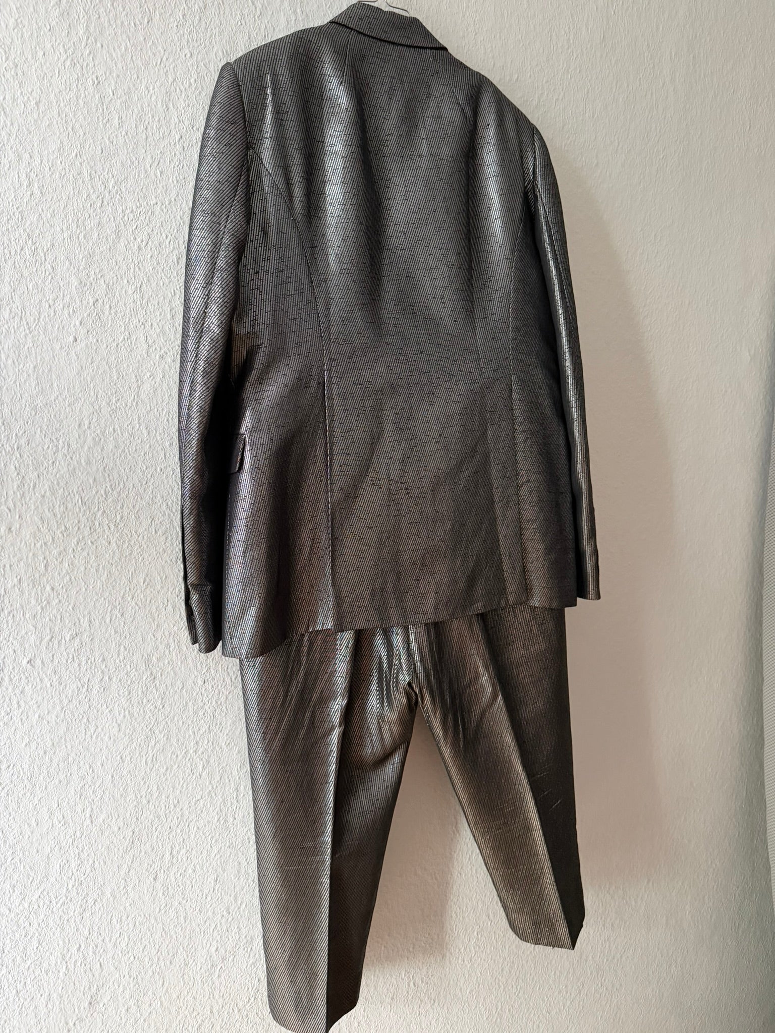 S/S 20 "TECUATL" Silver Silk & Linen Suit Rick Owens L/54
