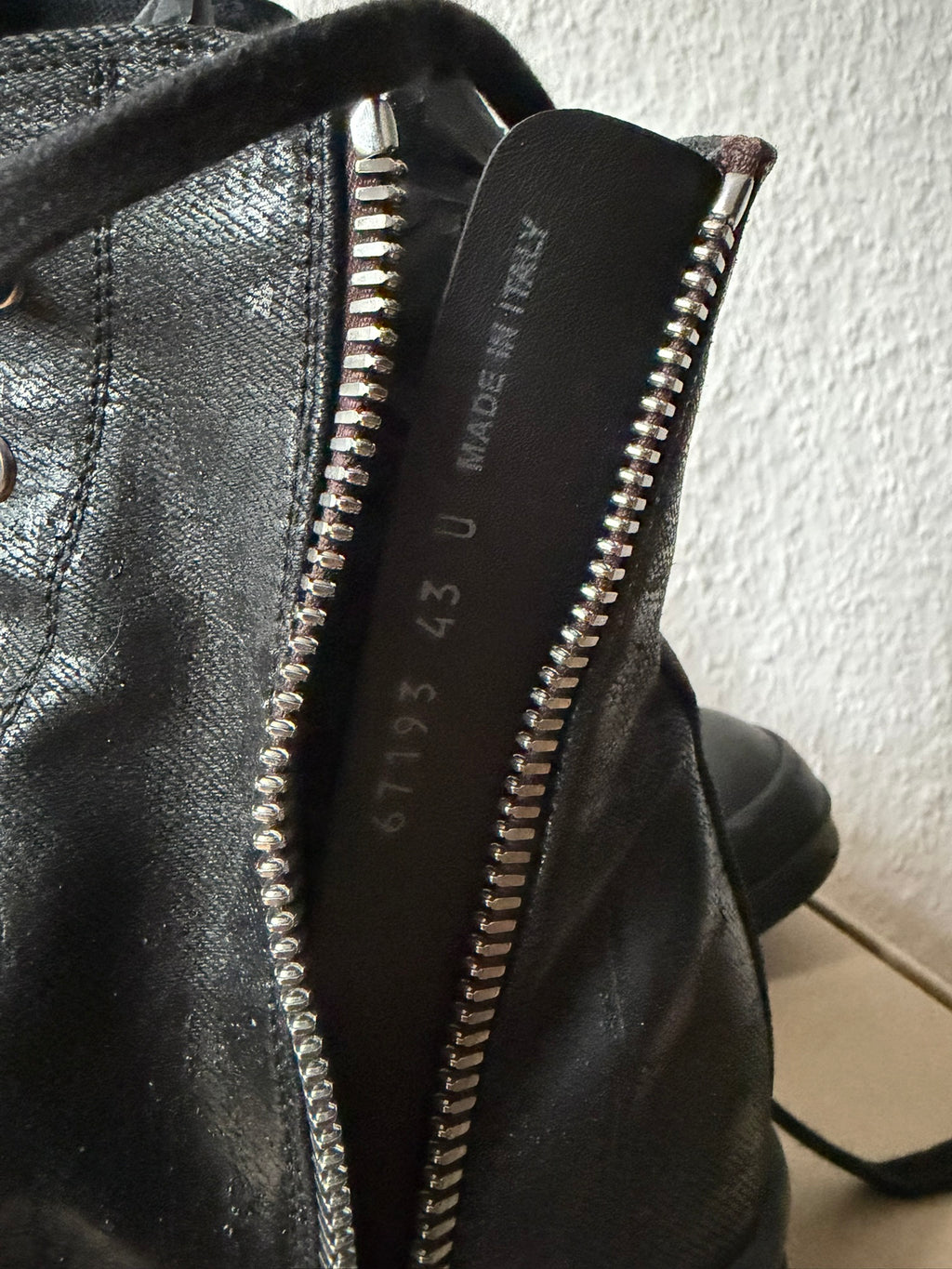 Triple Black Waxed Hi-Top Ramones Rick Owens IT43/US10