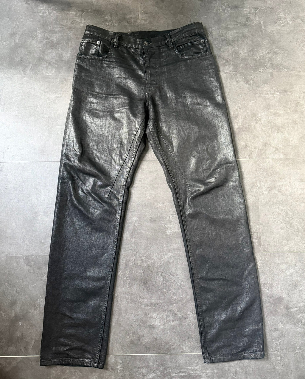 S/S 15 „FAUN“ Black Scrub Waxed Berlin Cut Jeans Rick Owens