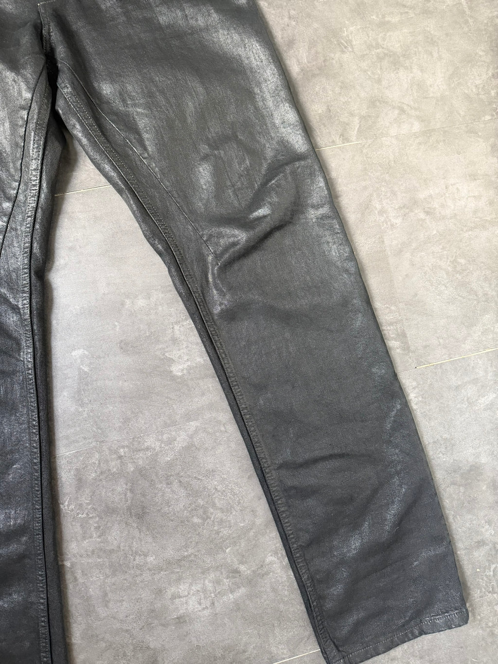 S/S 15 „FAUN“ Black Scrub Waxed Berlin Cut Jeans Rick Owens