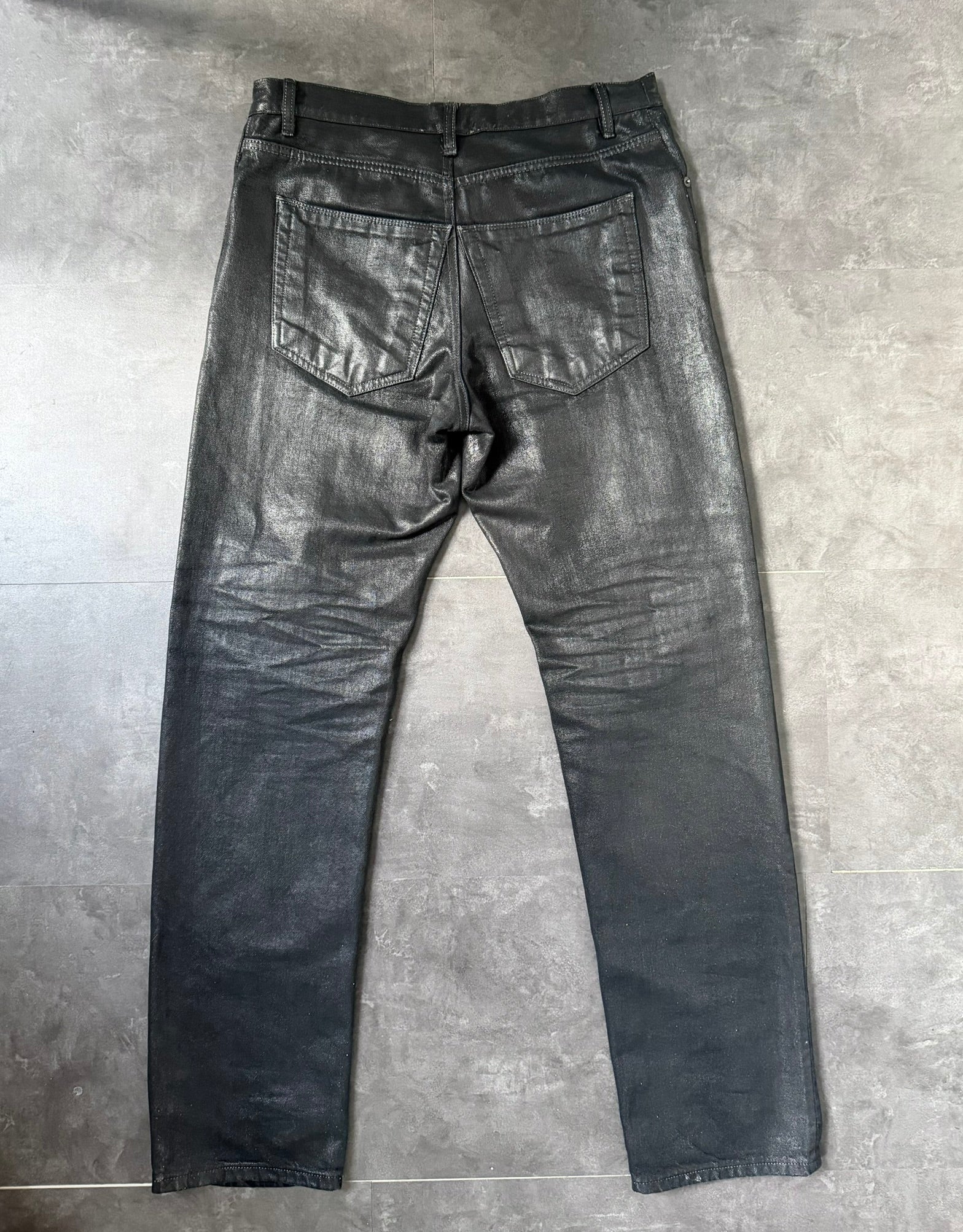 S/S 15 „FAUN“ Black Scrub Waxed Berlin Cut Jeans Rick Owens
