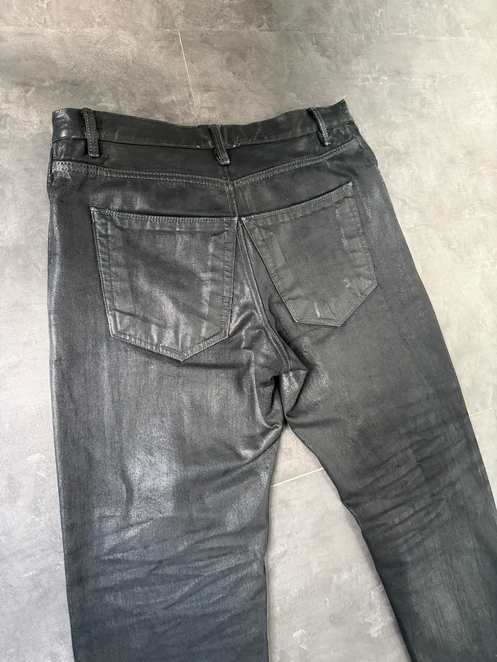 S/S 15 „FAUN“ Black Scrub Waxed Berlin Cut Jeans Rick Owens