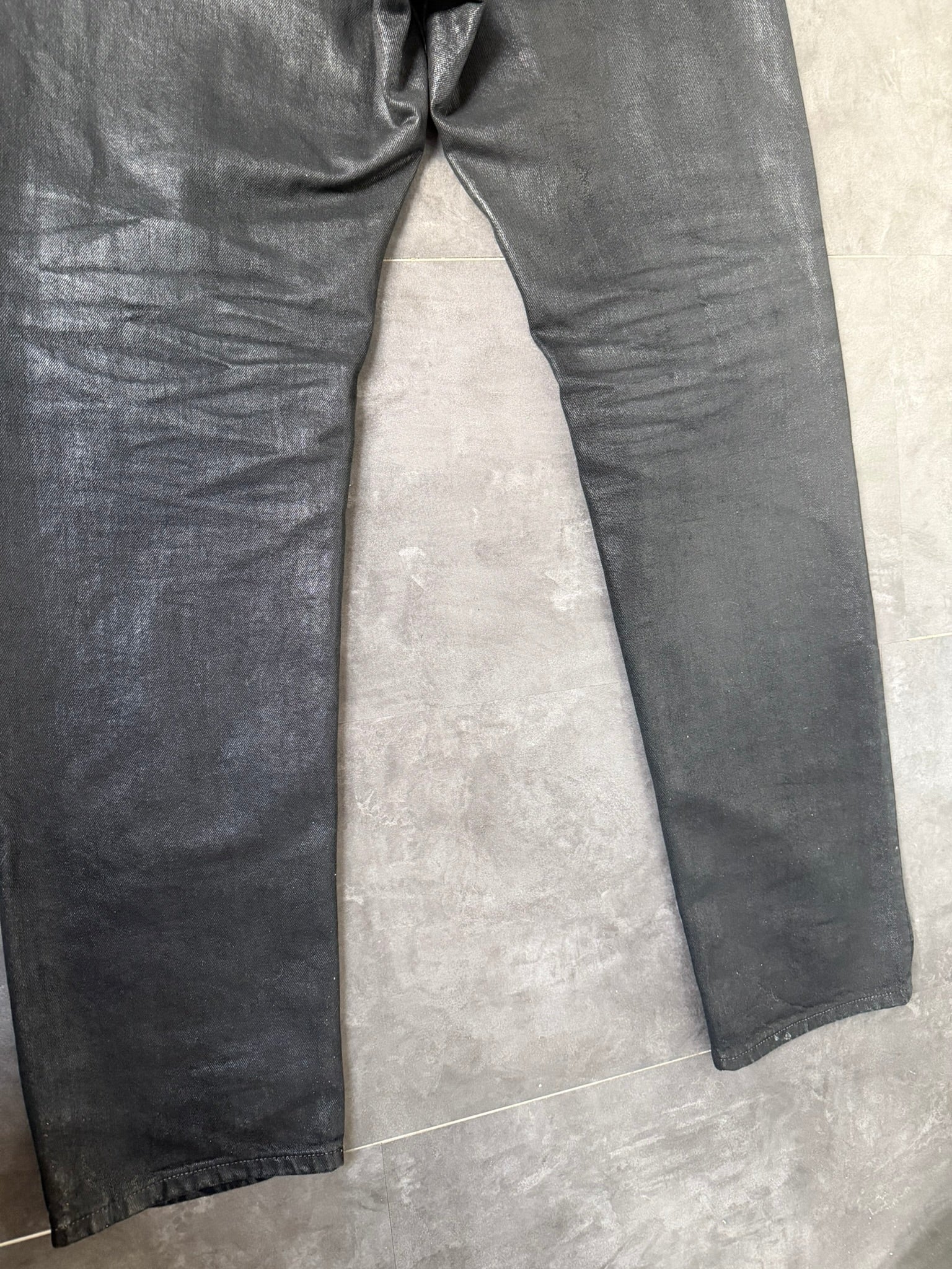S/S 15 „FAUN“ Black Scrub Waxed Berlin Cut Jeans Rick Owens