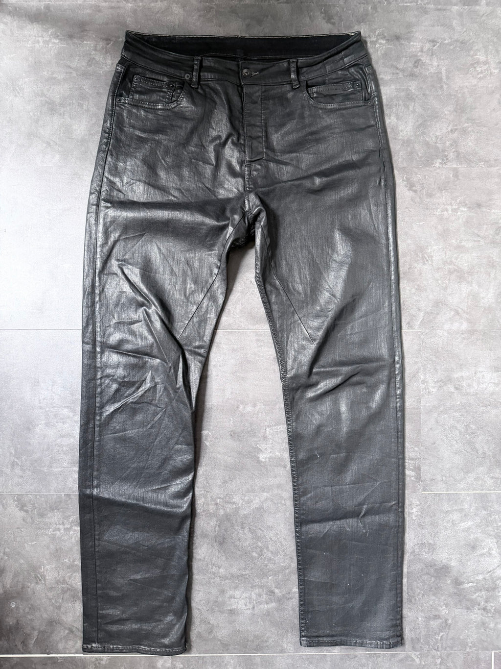 S/S 18 "DIRT" Waxed Torrance Cut Denim Jeans Rick Owens US36