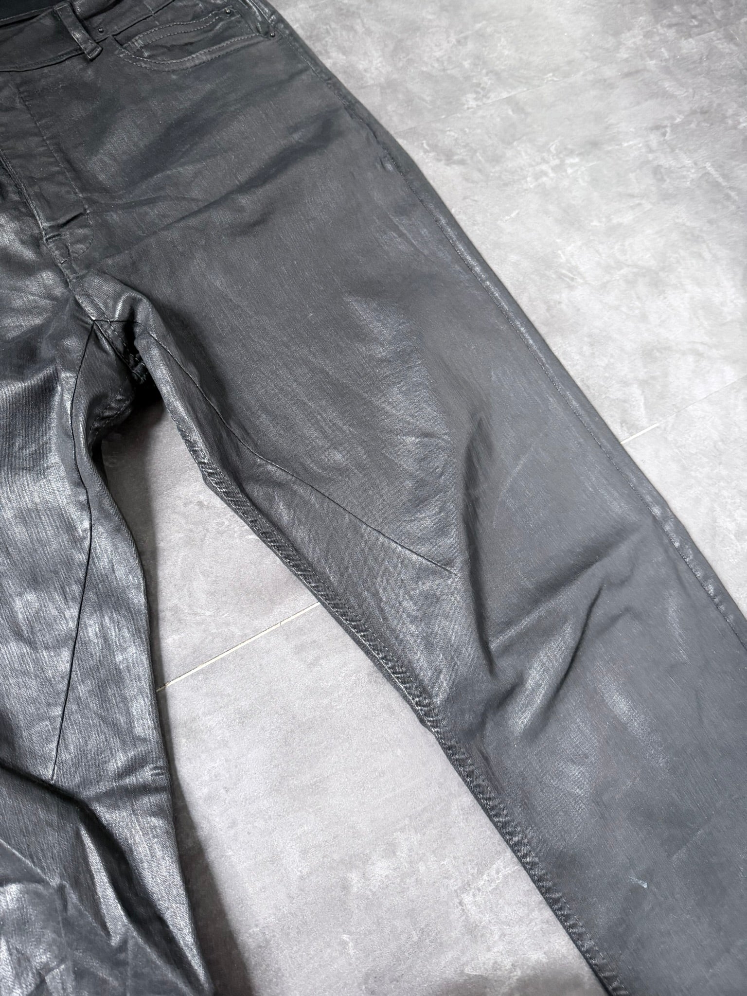 S/S 18 "DIRT" Waxed Torrance Cut Denim Jeans Rick Owens US36