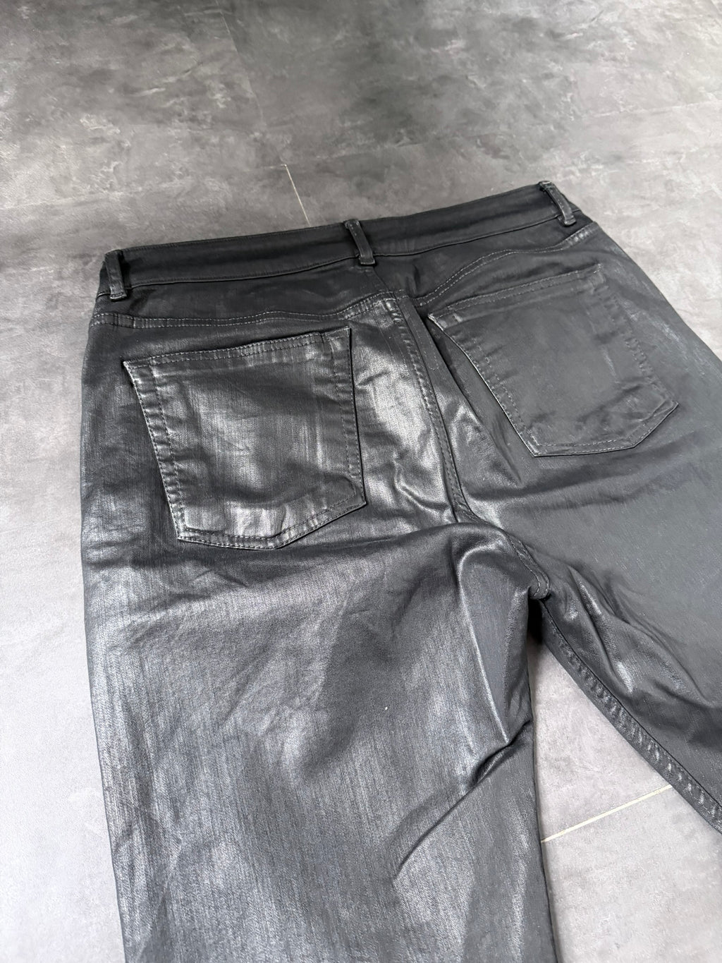 S/S 18 "DIRT" Waxed Torrance Cut Denim Jeans Rick Owens US36