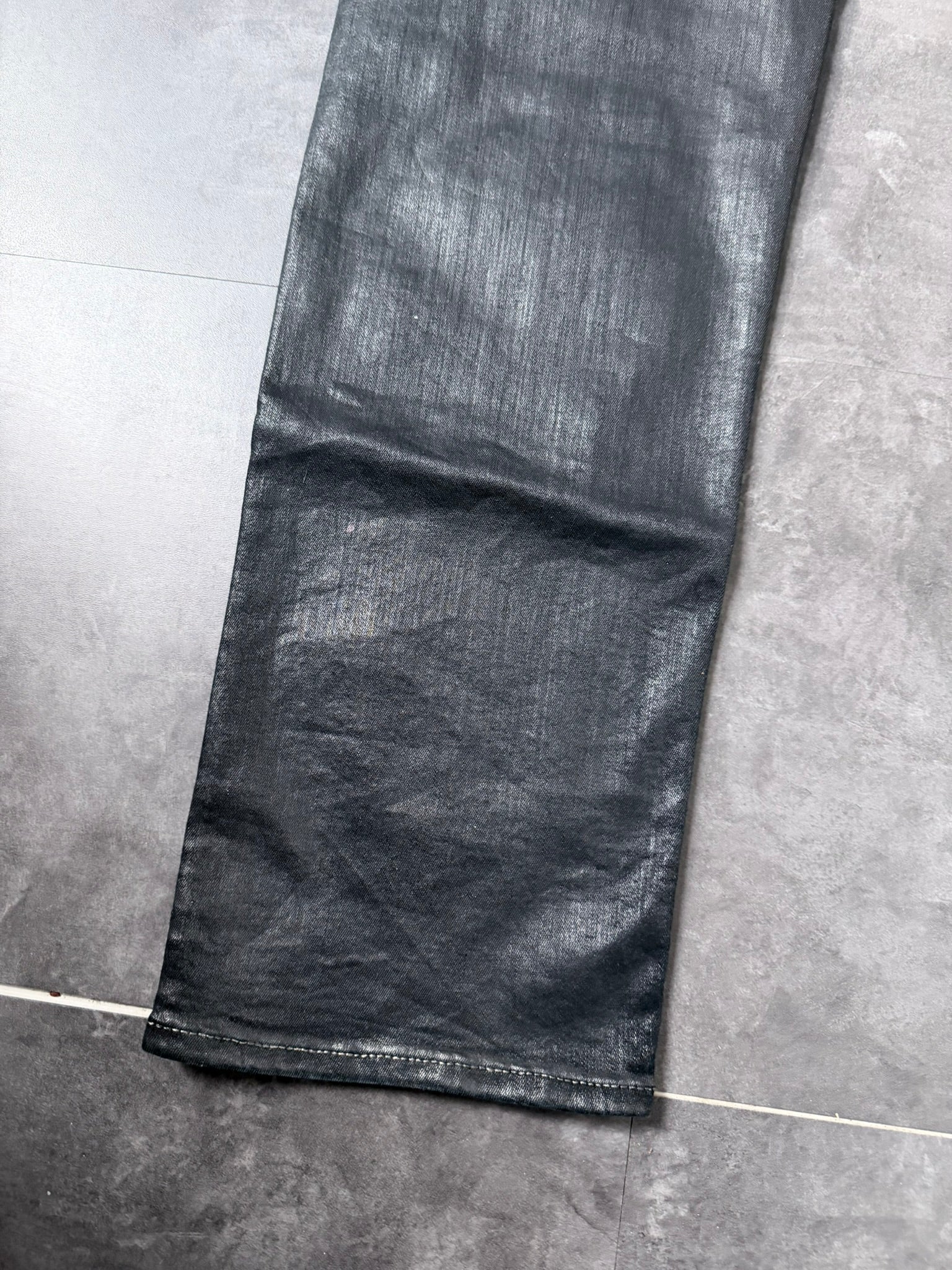 S/S 18 "DIRT" Waxed Torrance Cut Denim Jeans Rick Owens US36