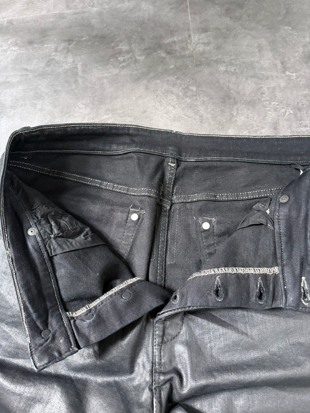 S/S 18 "DIRT" Waxed Torrance Cut Denim Jeans Rick Owens US36
