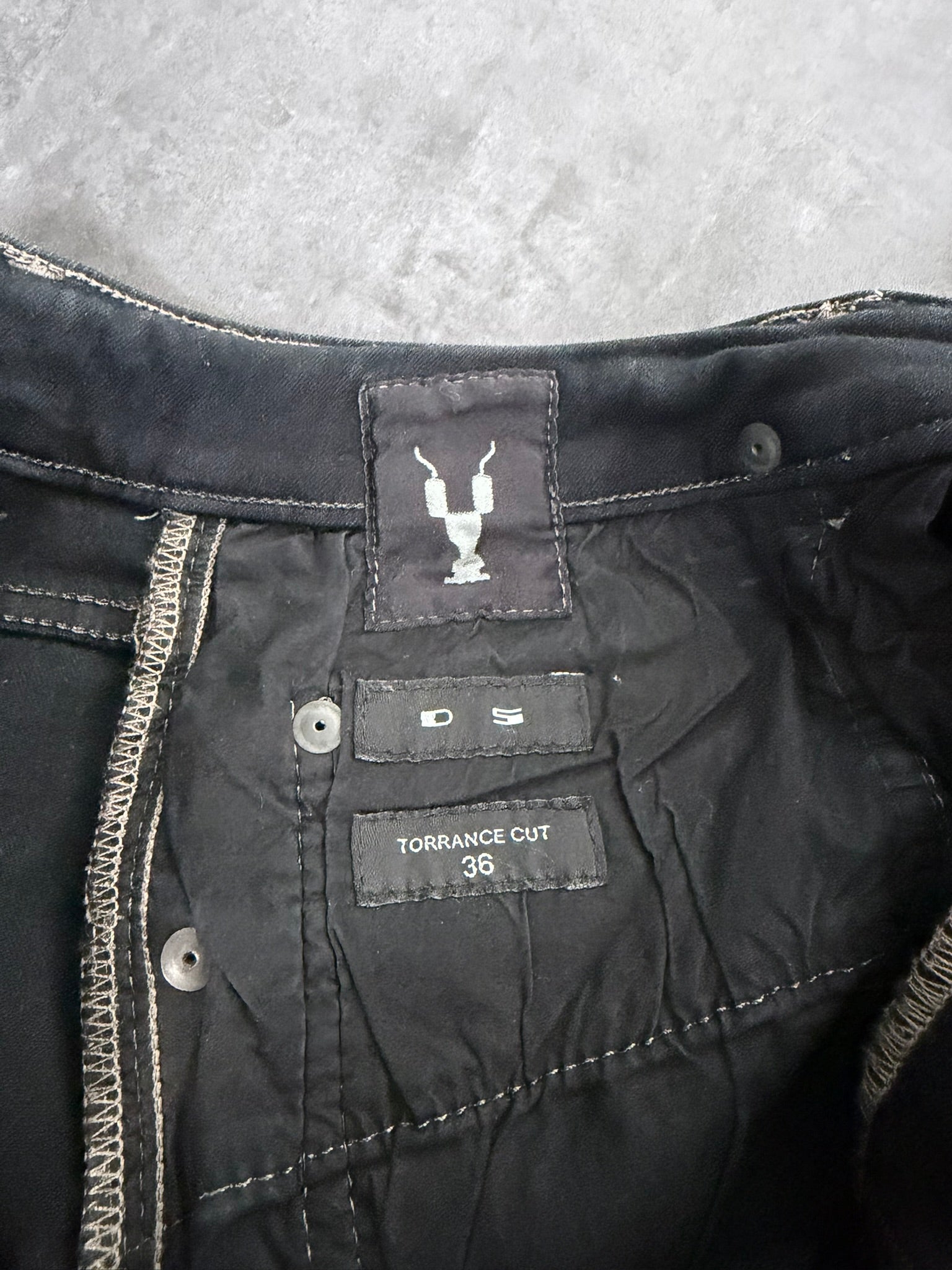 S/S 18 "DIRT" Waxed Torrance Cut Denim Jeans Rick Owens US36