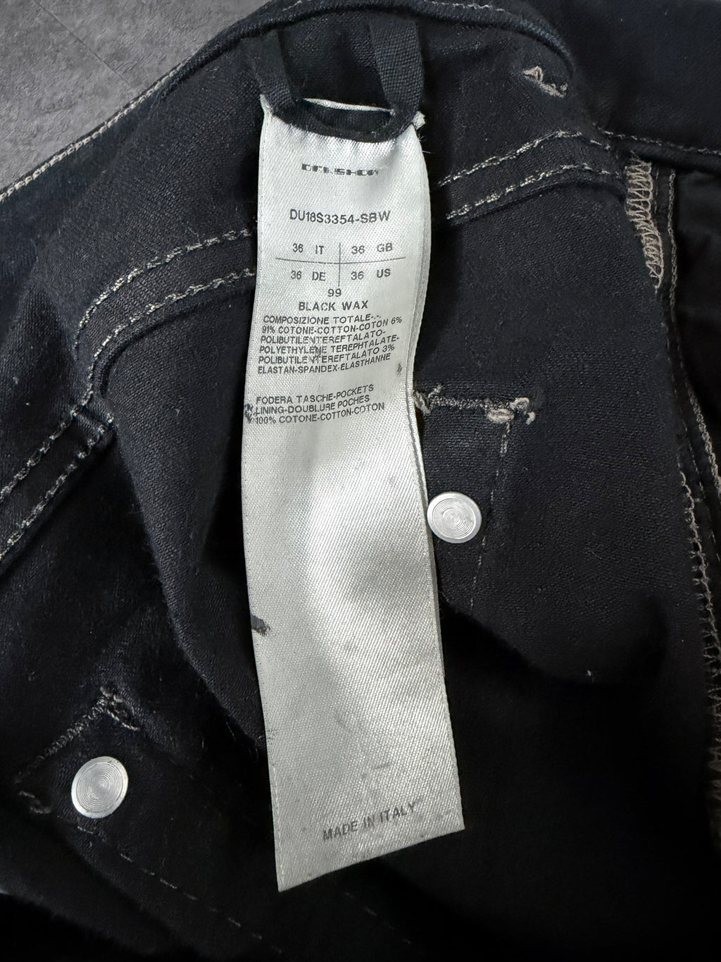 S/S 18 "DIRT" Waxed Torrance Cut Denim Jeans Rick Owens US36