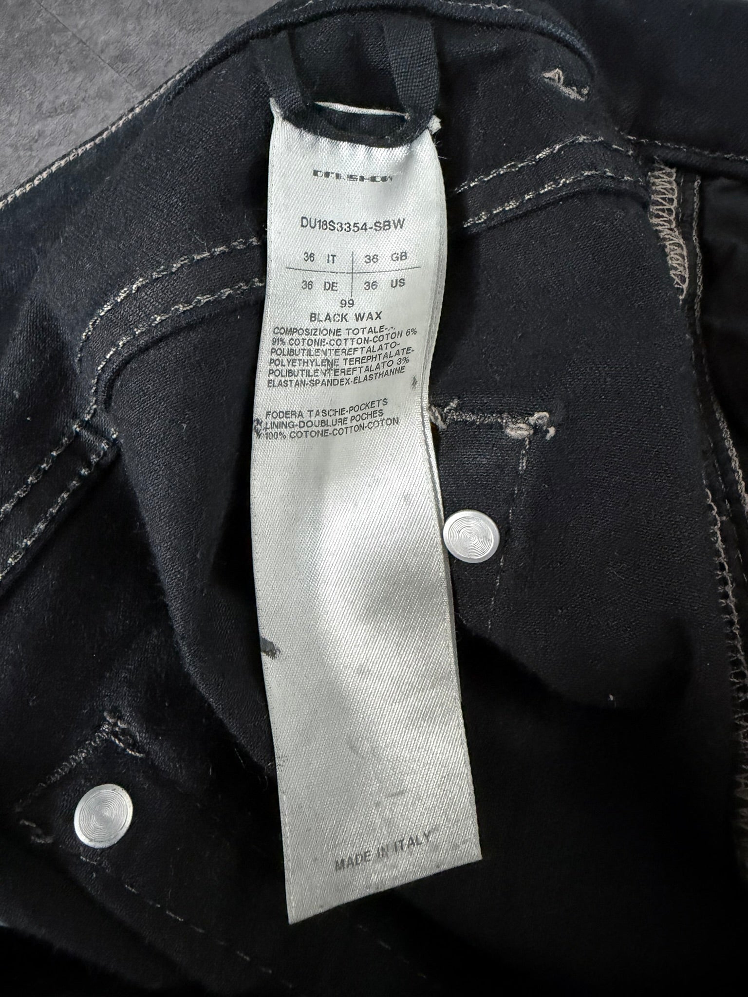 S/S 18 "DIRT" Waxed Torrance Cut Denim Jeans Rick Owens US36