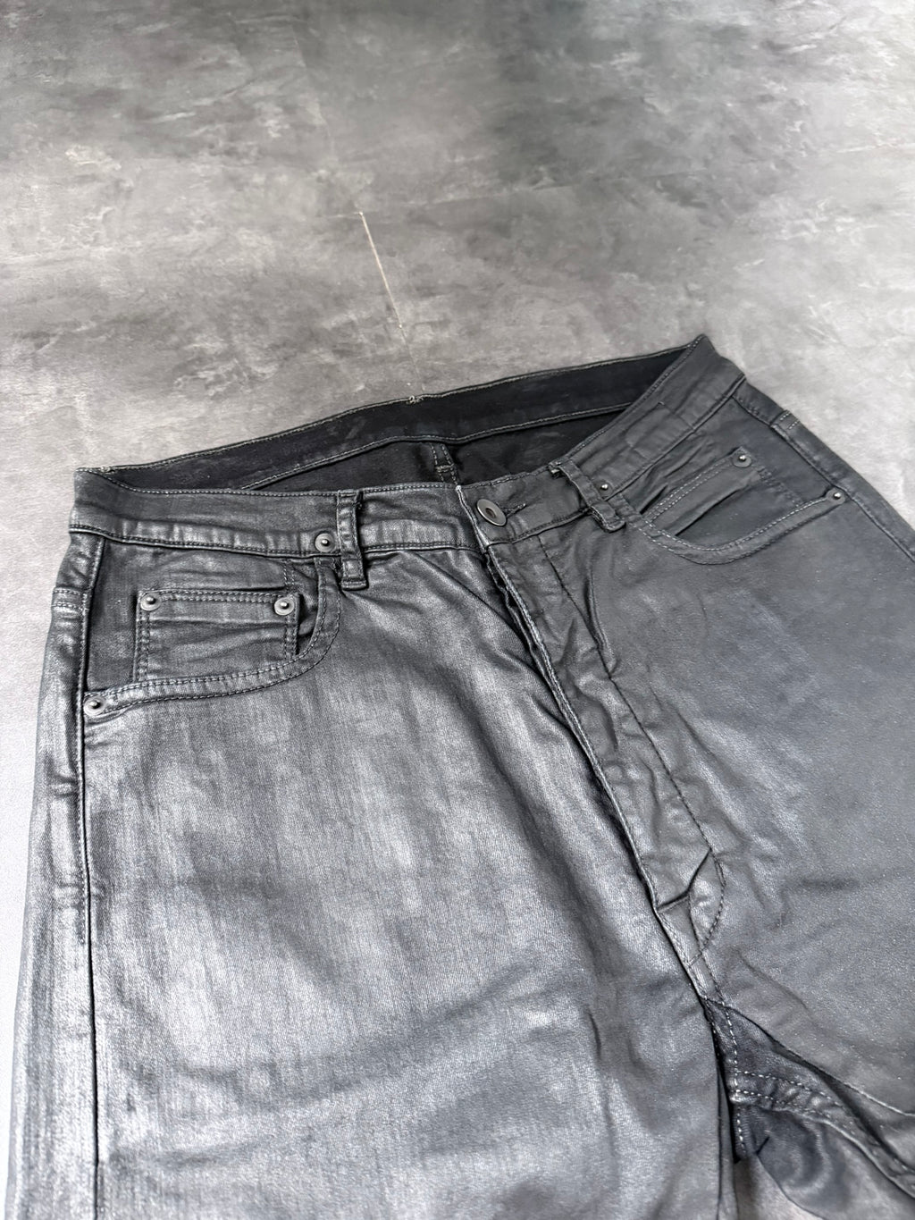 S/S 16 „CYCLOPS“ Waxed Torrence Cut Denim Jeans Rick Owens