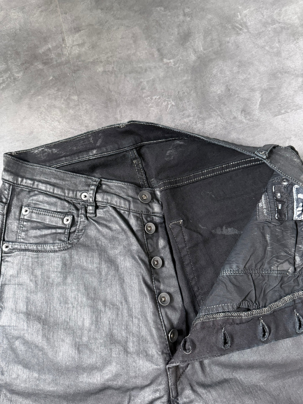 S/S 16 „CYCLOPS“ Waxed Torrence Cut Denim Jeans Rick Owens