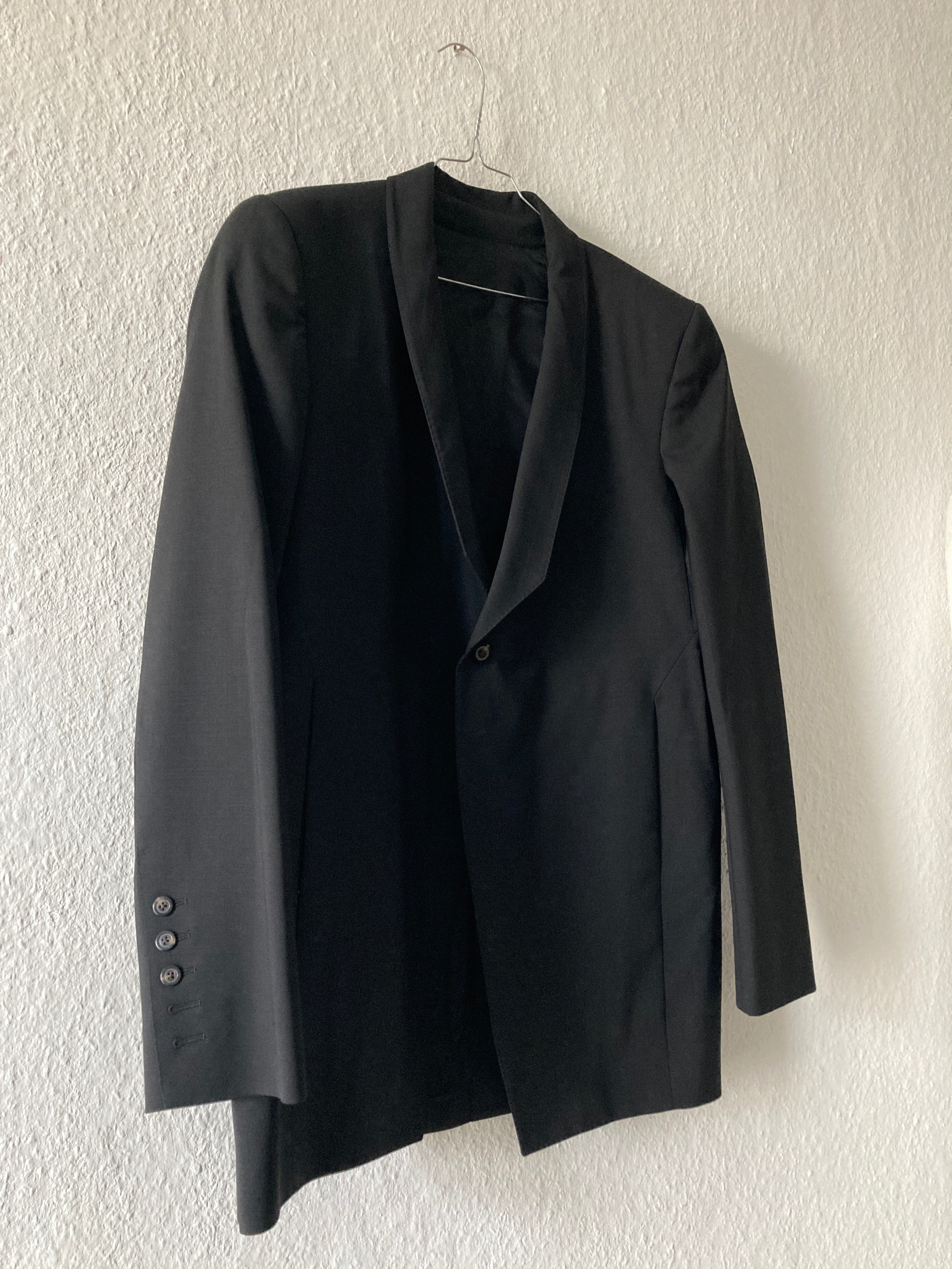 F/W 22 "STROBE" Black Walrus Wool Blazer IT52/L Rick Owens