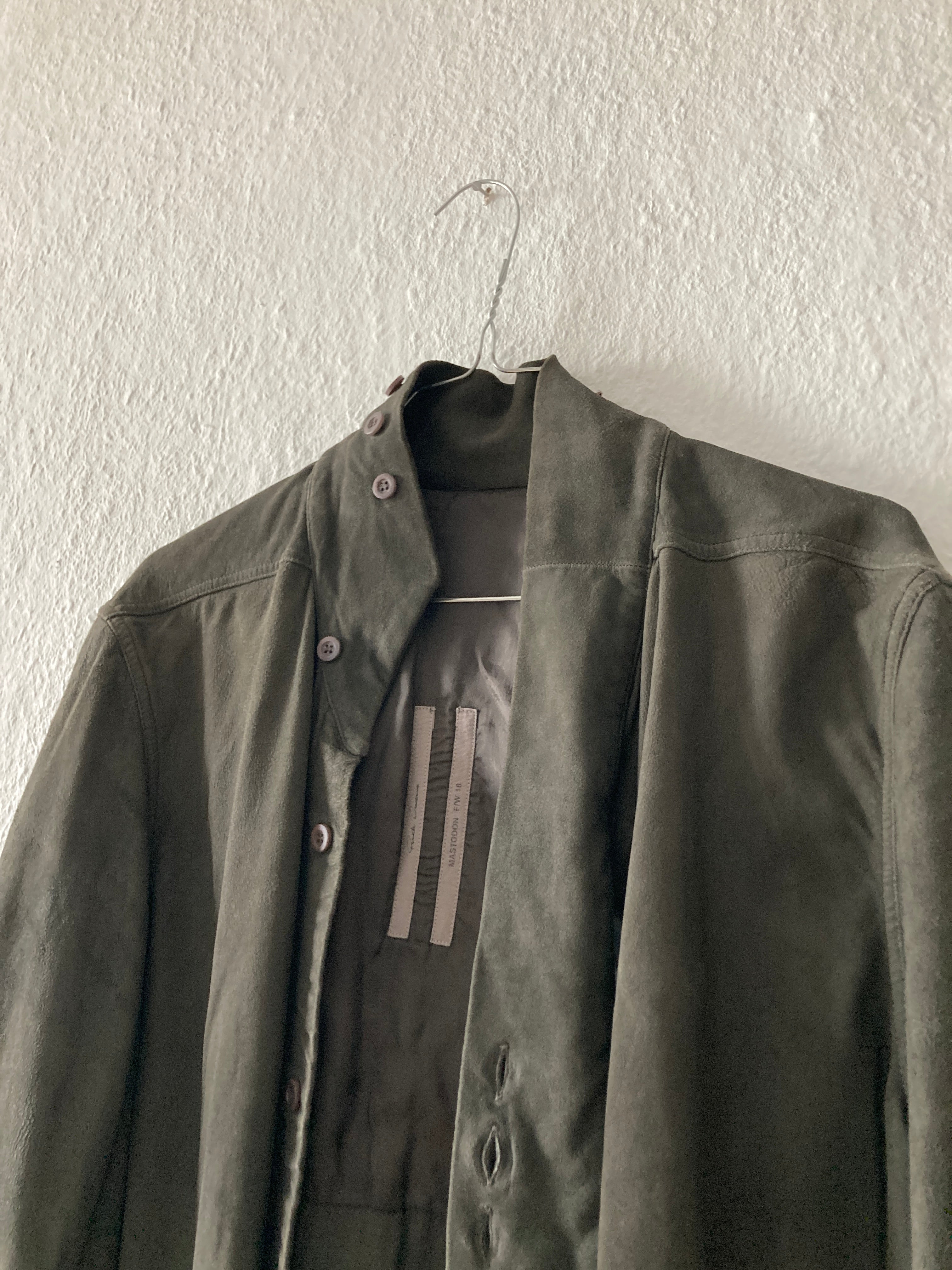 F/W 16 “MASTODON” Blistered Lamb Leather Trench Shirt L/54