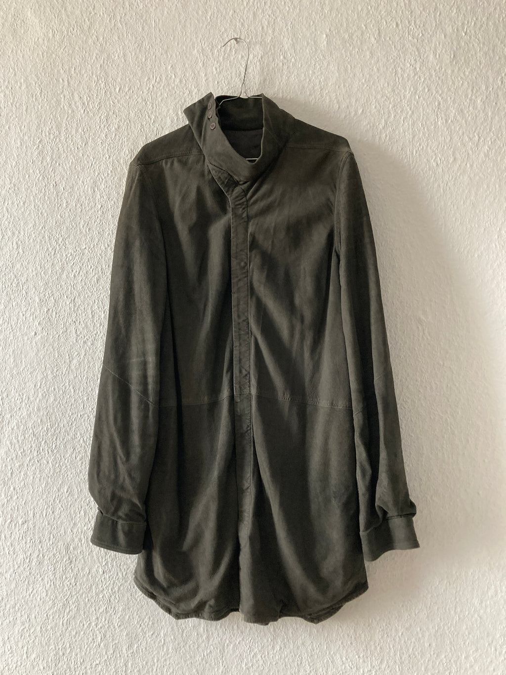 F/W 16 “MASTODON” Blistered Lamb Leather Trench Shirt L/54