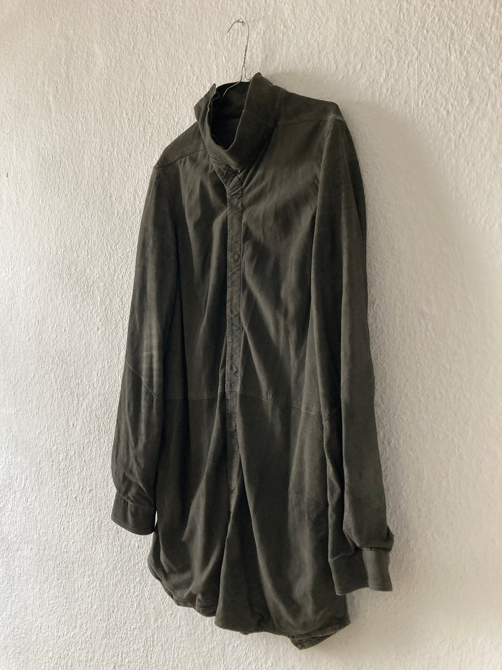F/W 16 “MASTODON” Blistered Lamb Leather Trench Shirt L/54