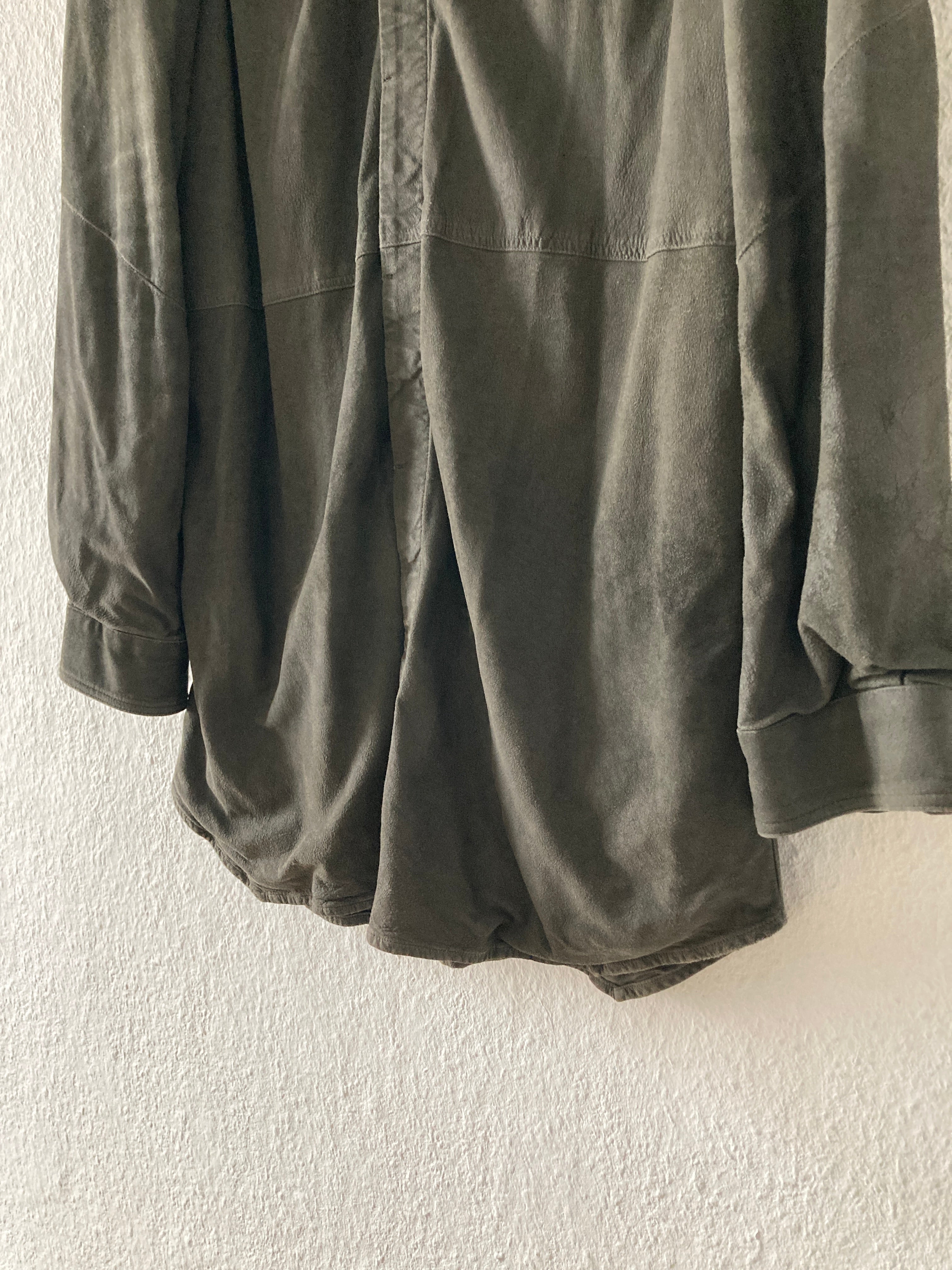 F/W 16 “MASTODON” Blistered Lamb Leather Trench Shirt L/54