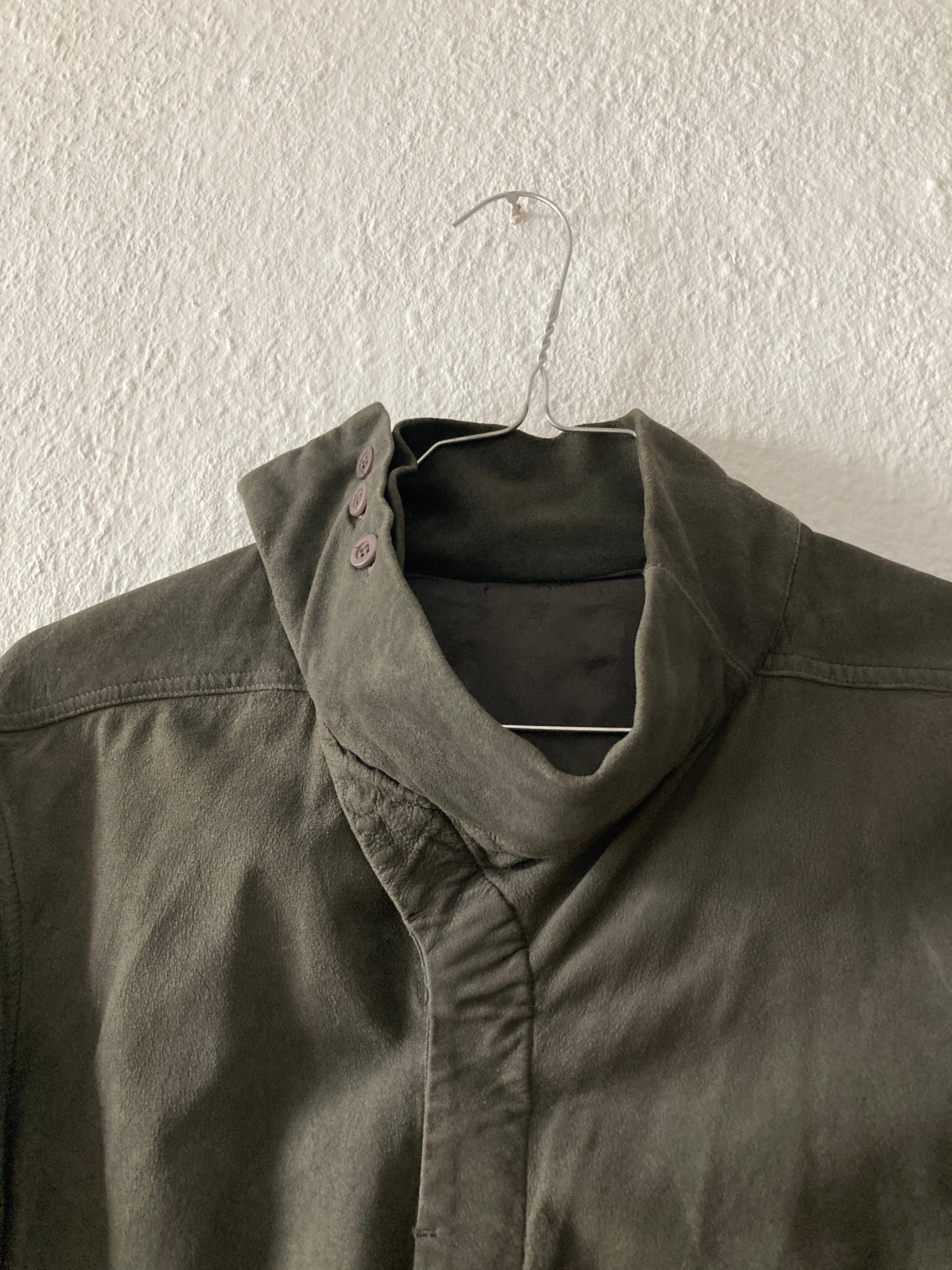 F/W 16 “MASTODON” Blistered Lamb Leather Trench Shirt L/54