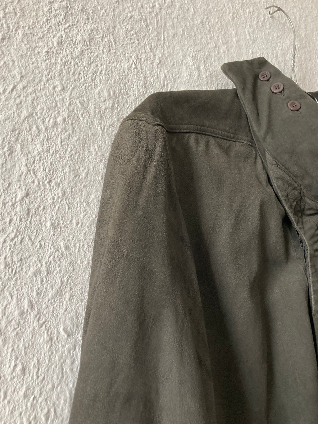 F/W 16 “MASTODON” Blistered Lamb Leather Trench Shirt L/54