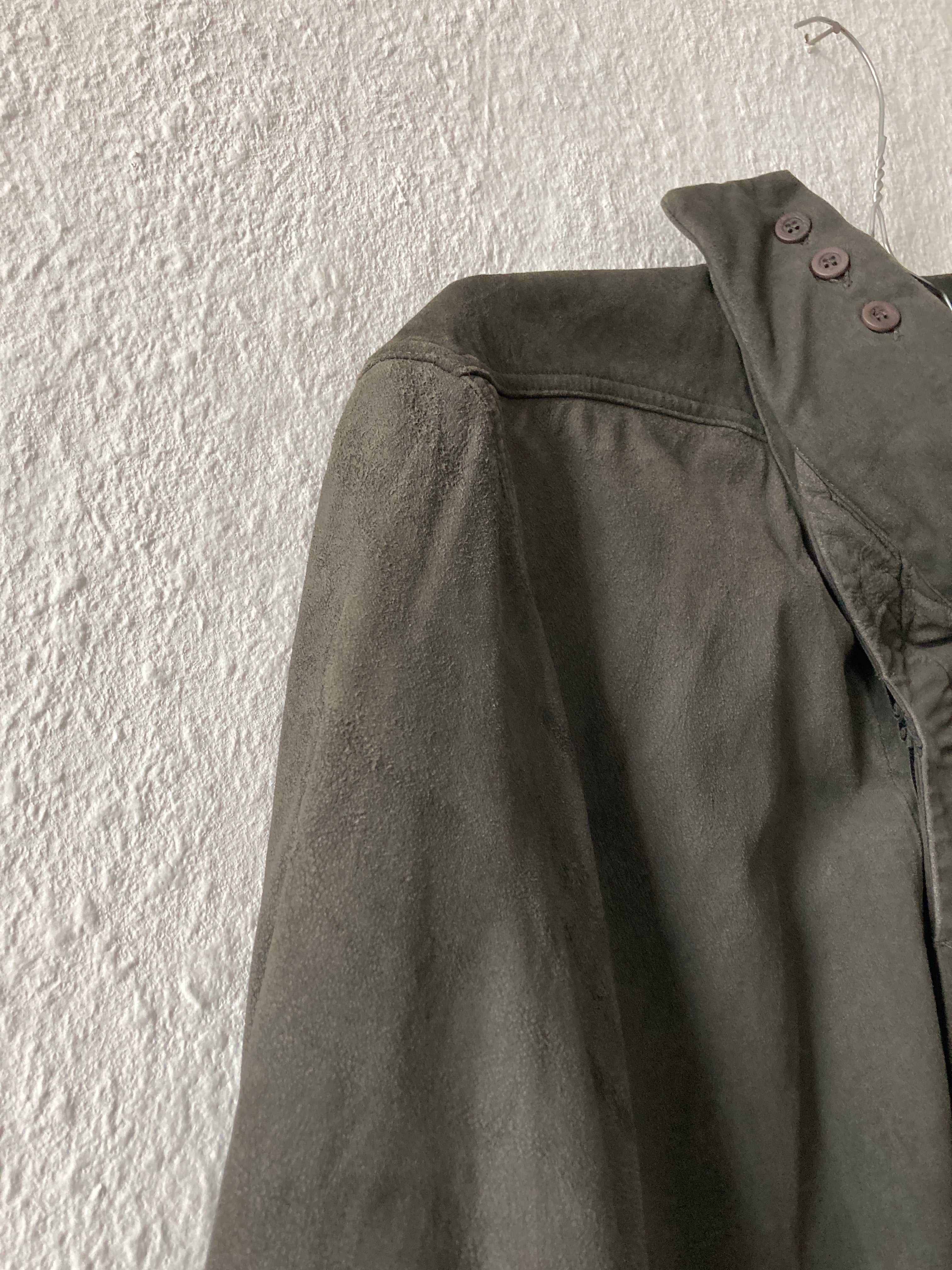 F/W 16 “MASTODON” Blistered Lamb Leather Trench Shirt L/54