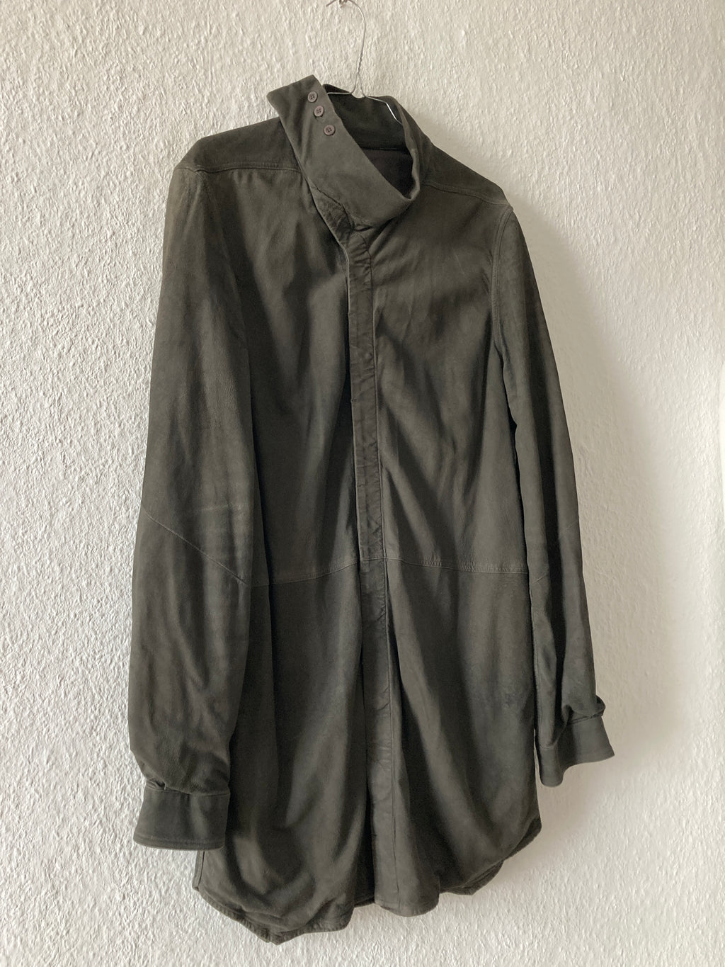 F/W 16 “MASTODON” Blistered Lamb Leather Trench Shirt L/54