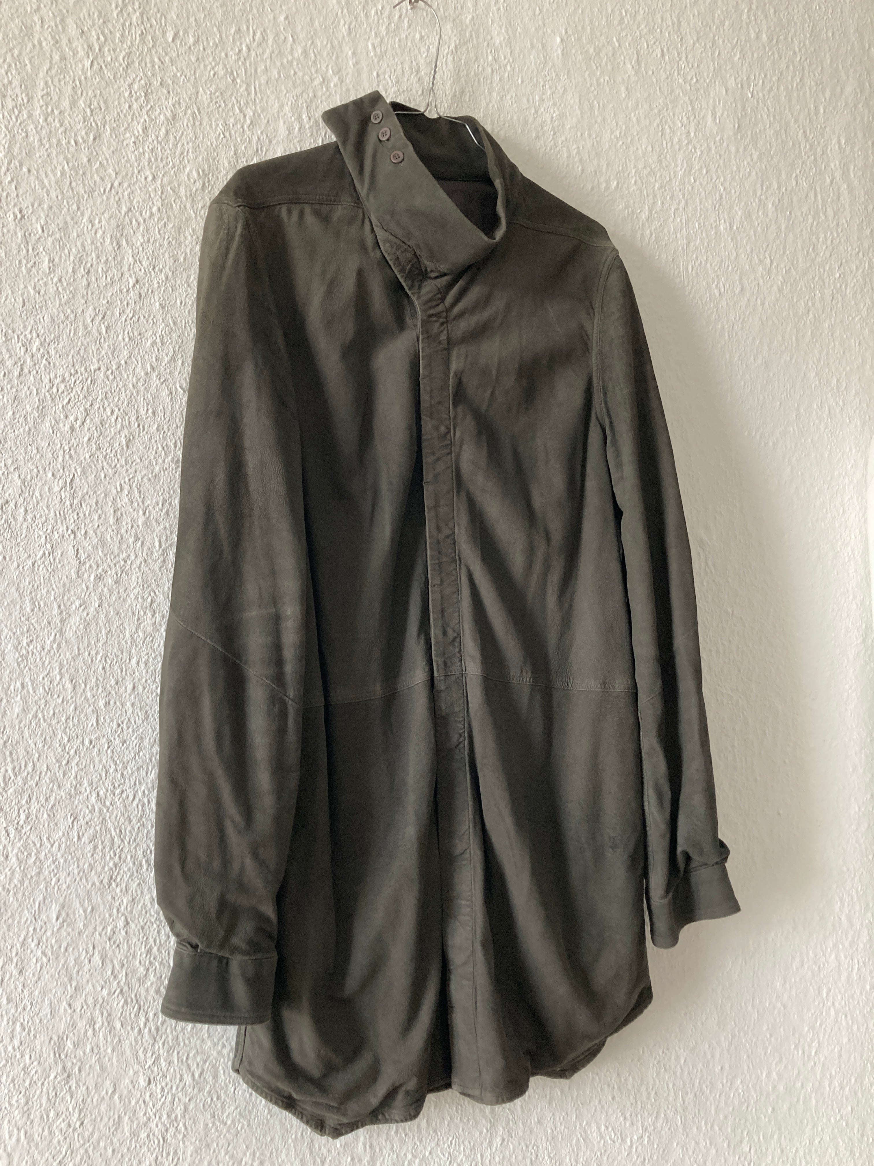 F/W 16 “MASTODON” Blistered Lamb Leather Trench Shirt L/54