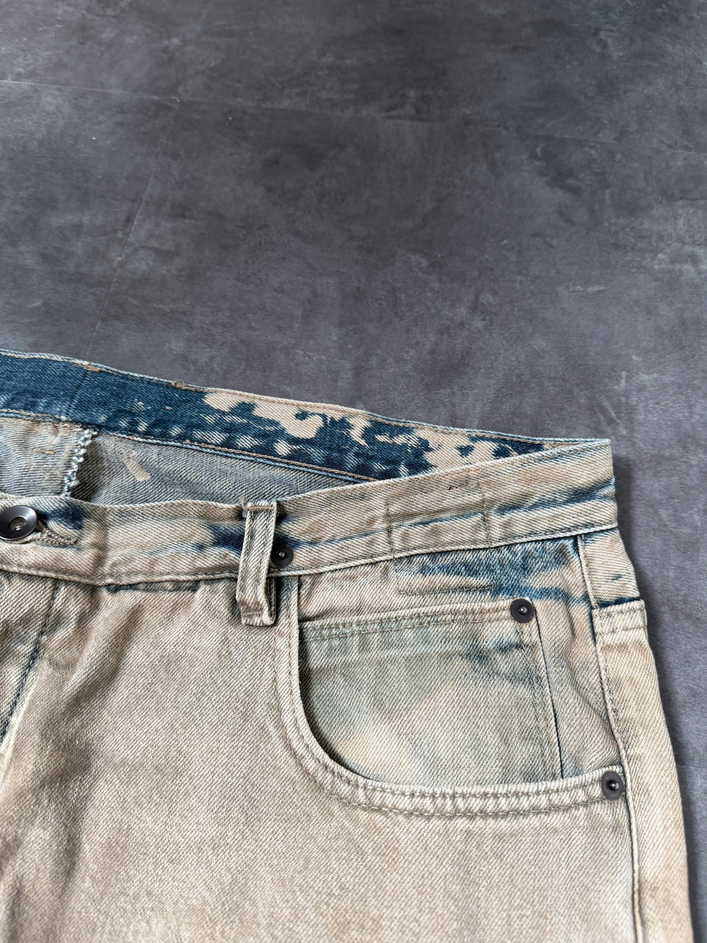 Rick Owens Parchment Dyed Detroit Cut Denim