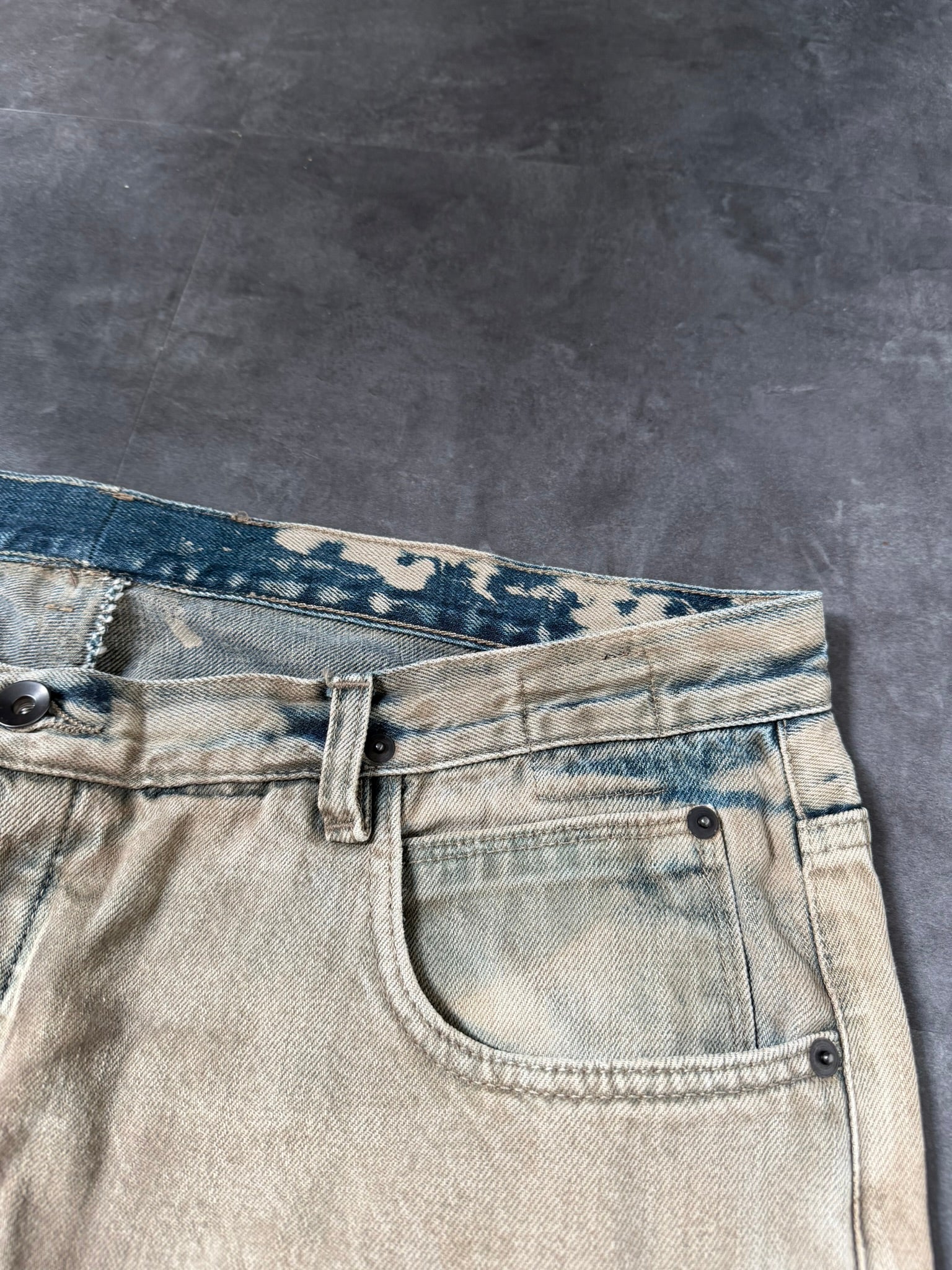 Rick Owens Parchment Dyed Detroit Cut Denim