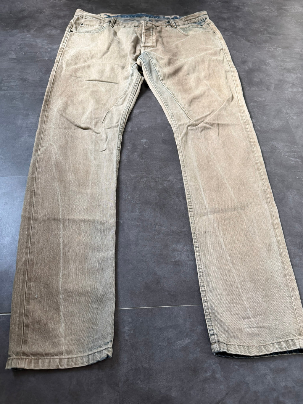 Rick Owens Parchment Dyed Detroit Cut Denim