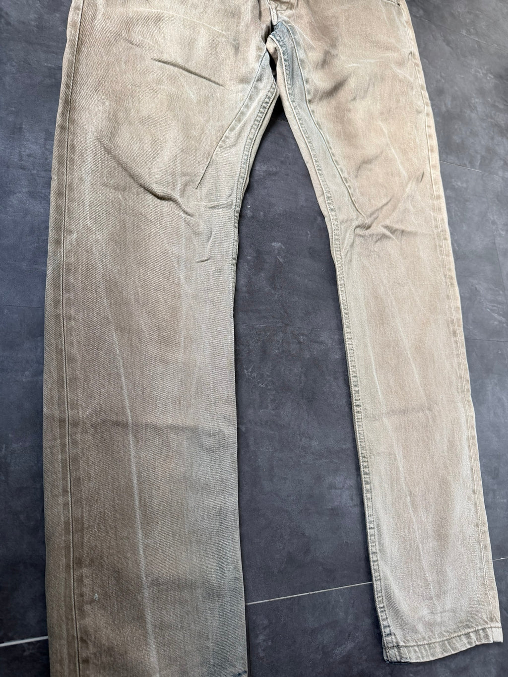 Rick Owens Parchment Dyed Detroit Cut Denim