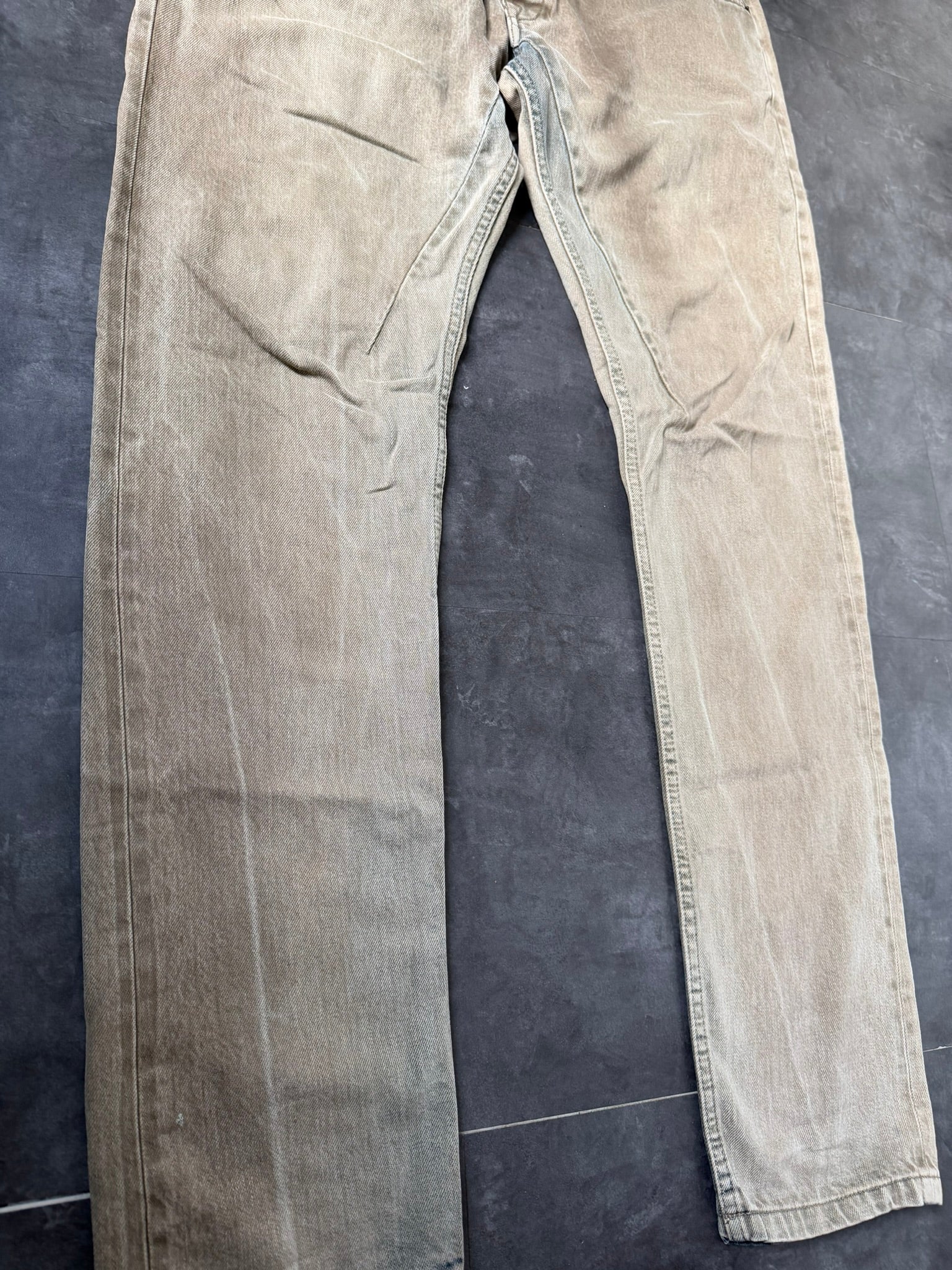 Rick Owens Parchment Dyed Detroit Cut Denim