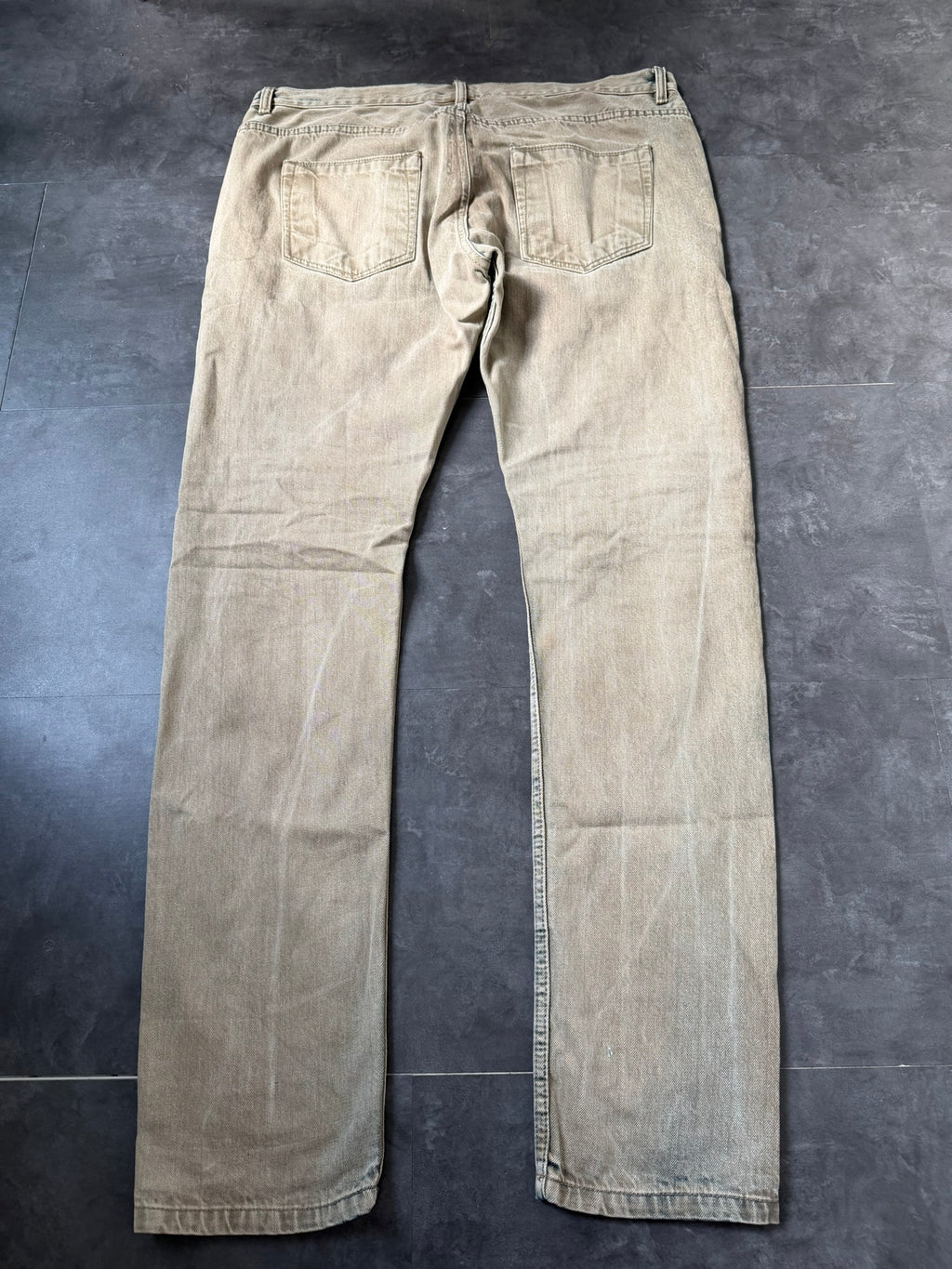 Rick Owens Parchment Dyed Detroit Cut Denim