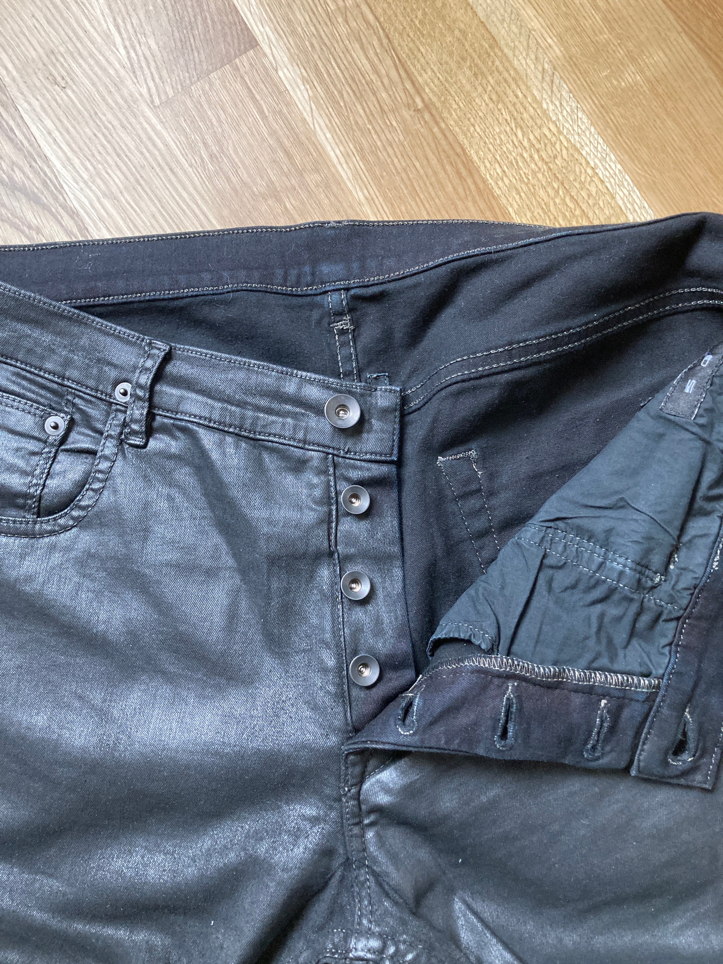 F/W 15 "SPHINX" Waxed Denim Detroit Jeans Rick Owens US36