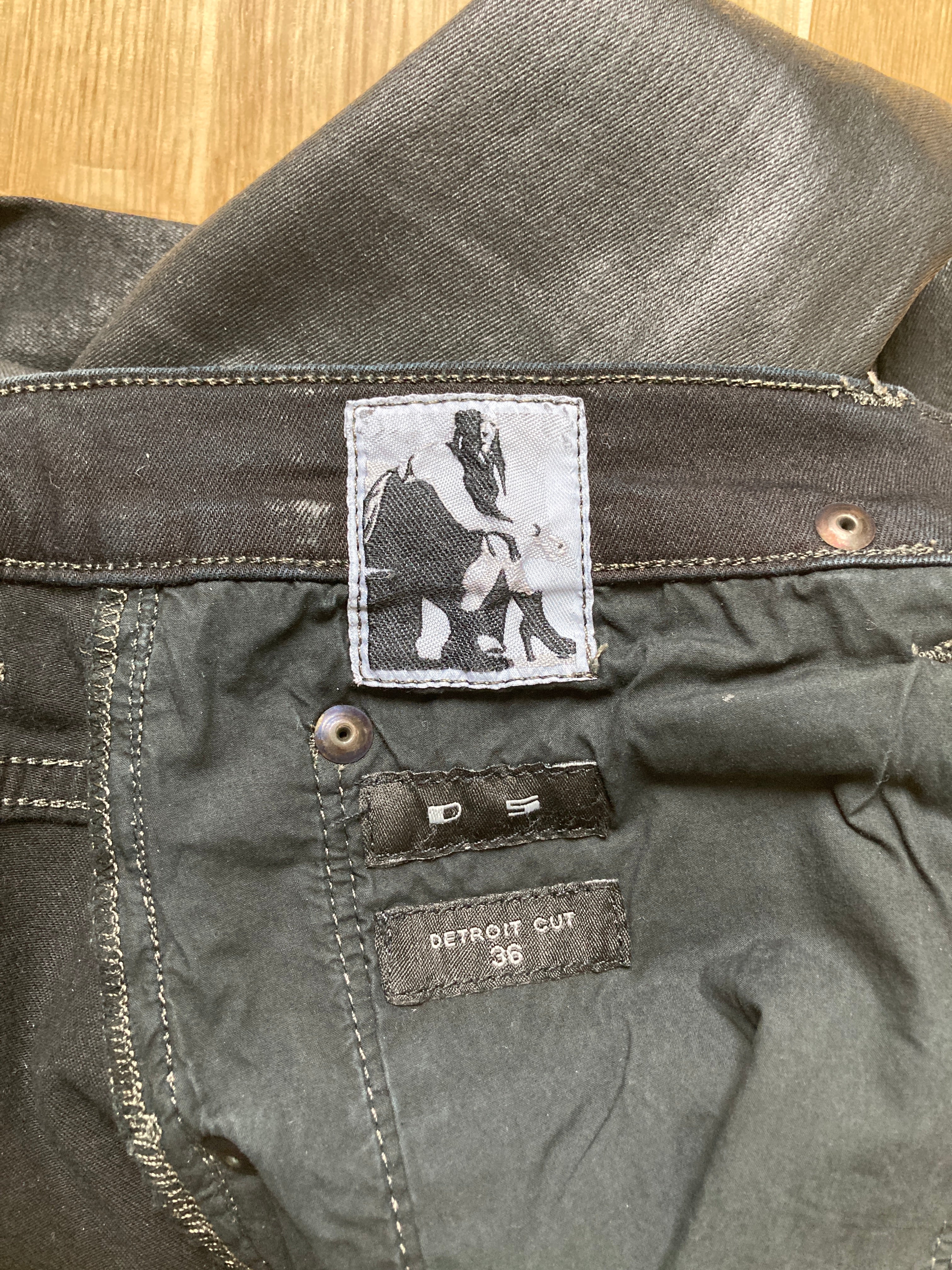 F/W 15 "SPHINX" Waxed Denim Detroit Jeans Rick Owens US36