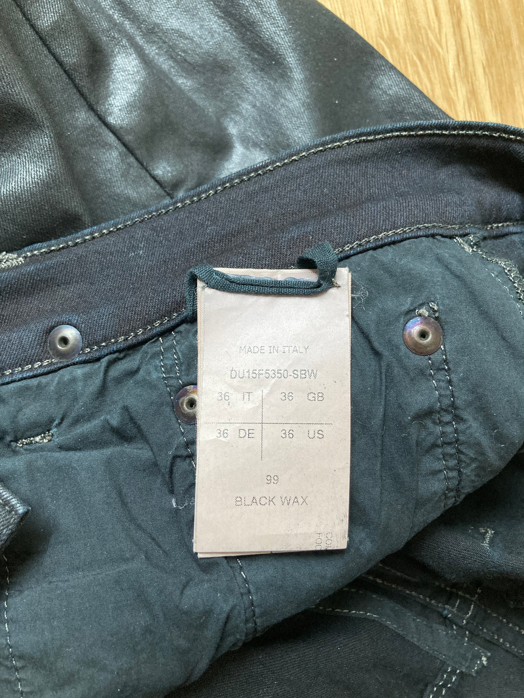 F/W 15 "SPHINX" Waxed Denim Detroit Jeans Rick Owens US36