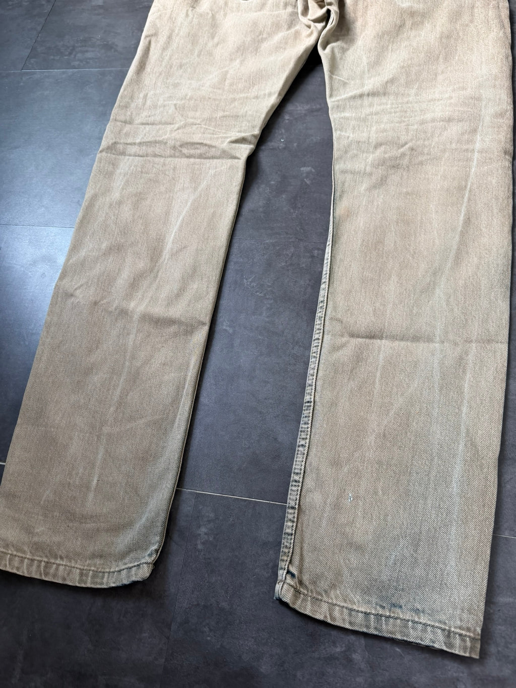 Rick Owens Parchment Dyed Detroit Cut Denim